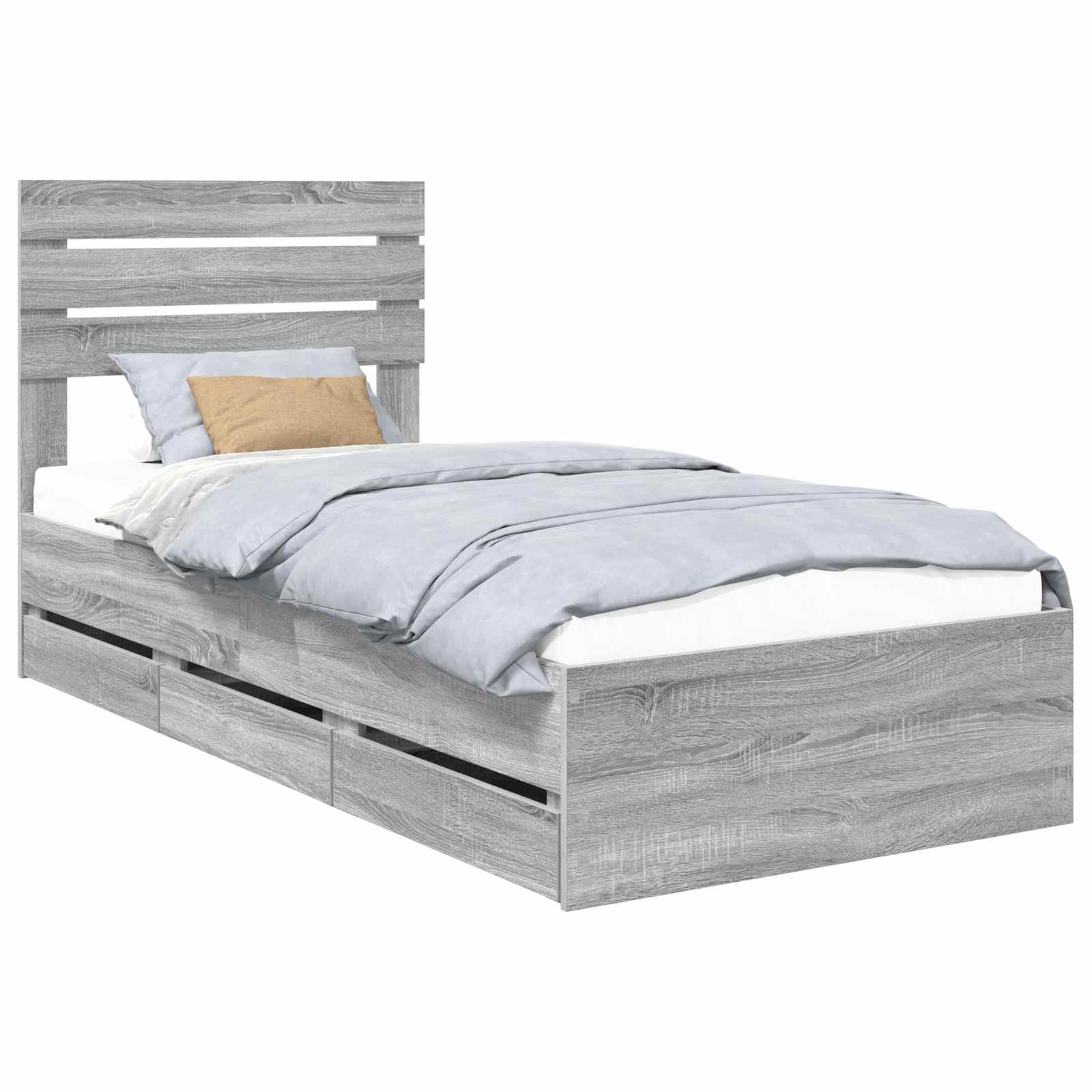 Cadre de lit Gris Sonoma 100 x 200 cm Bois Ingénierie - XIOS