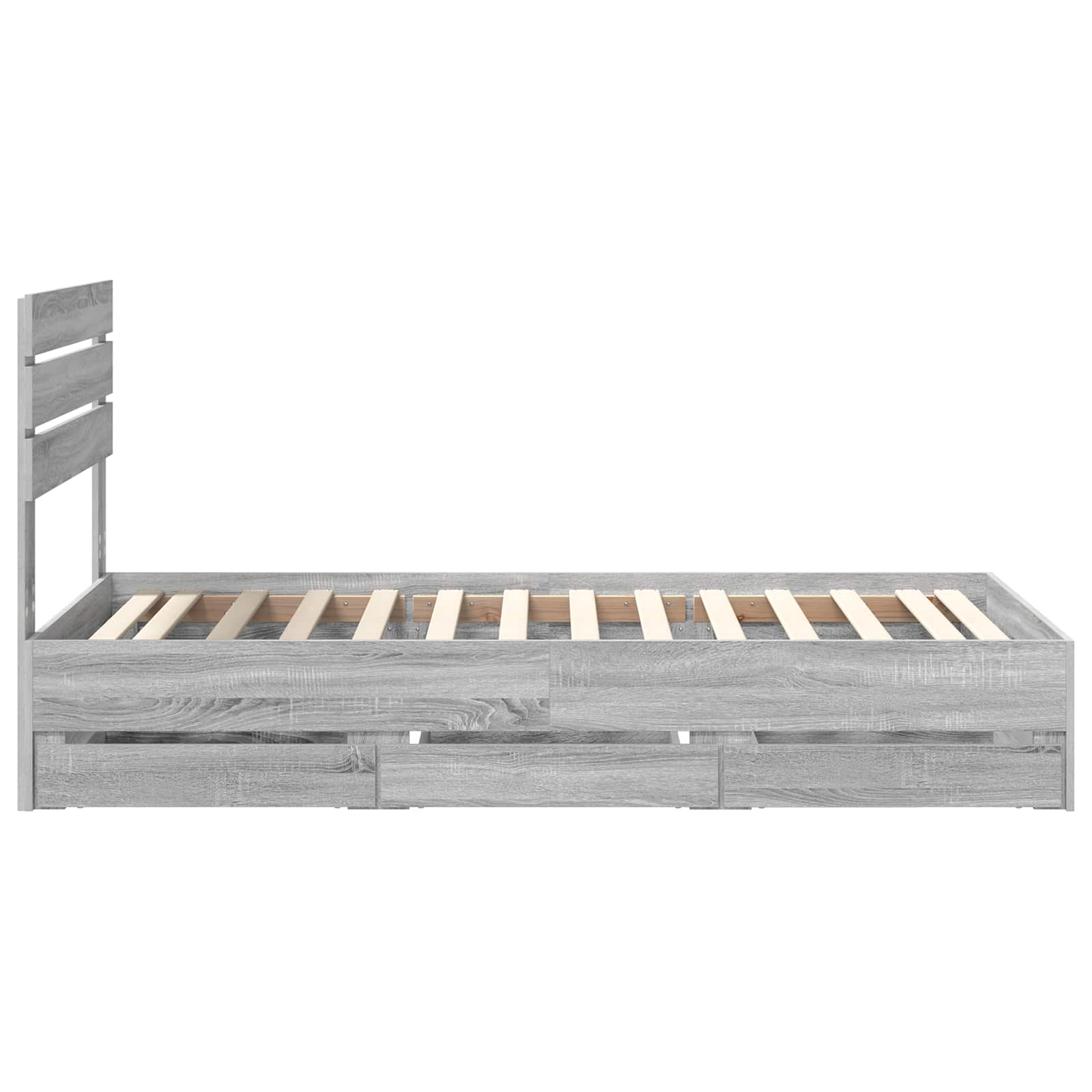 Cadre de lit Gris Sonoma 100 x 200 cm Bois Ingénierie - XIOS
