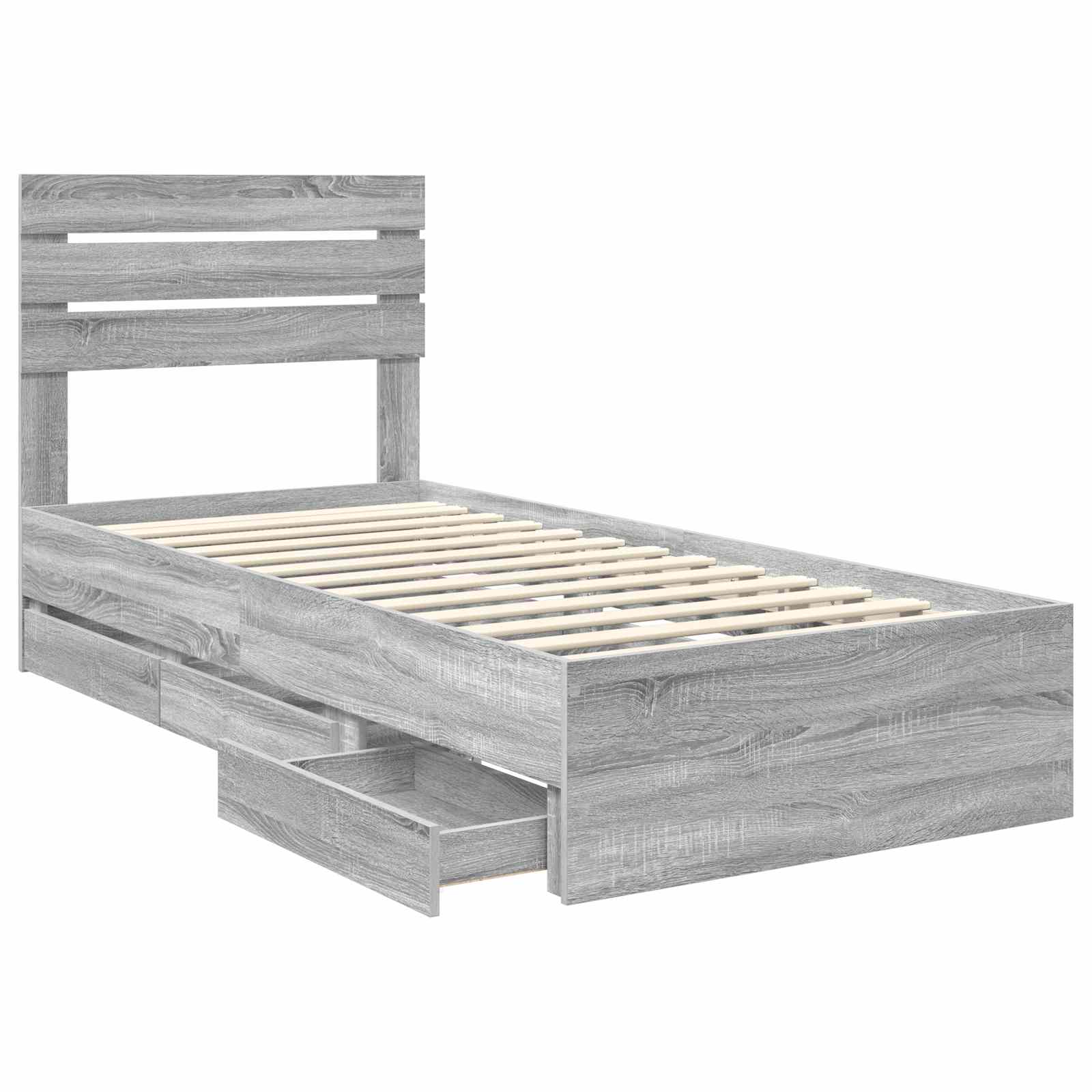 Cadre de lit Gris Sonoma 90 x 190 cm Bois Ingénierie - XIOS