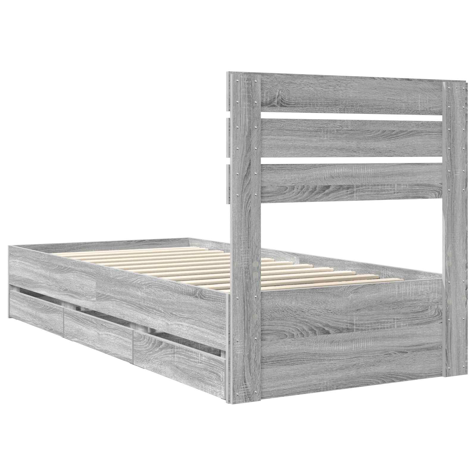 Cadre de lit Gris Sonoma 90 x 190 cm Bois Ingénierie - XIOS