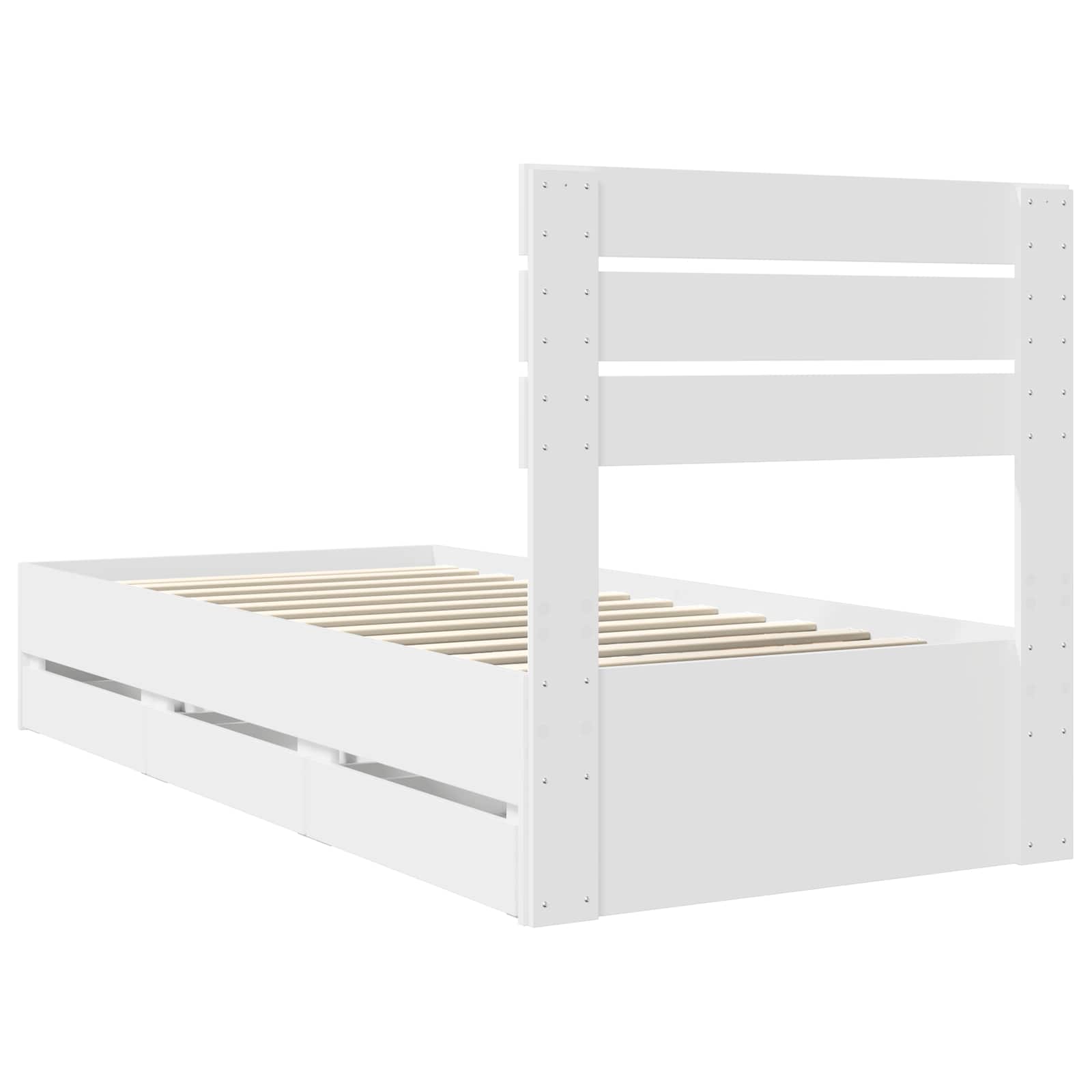 Cadre de lit avec tiroir Blanc 75 x 190 cm Bois Ingénierie - XIOS