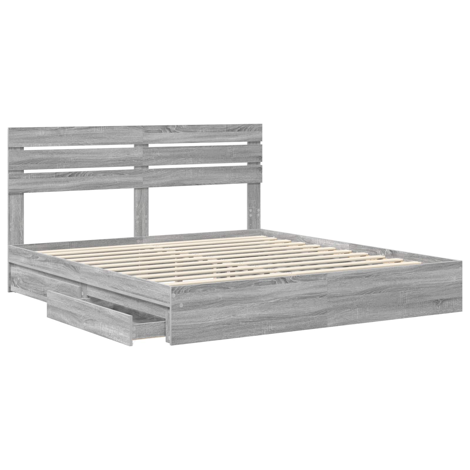 Lit de Rangement Gris Sonoma 200 x 200 cm Bois d'ingénierie - XIOS