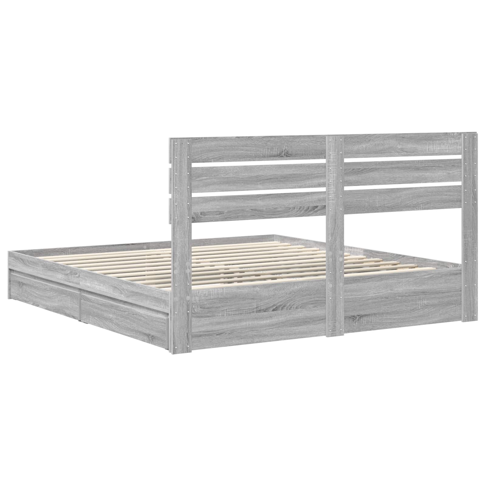 Lit de Rangement Gris Sonoma 200 x 200 cm Bois d'ingénierie - XIOS