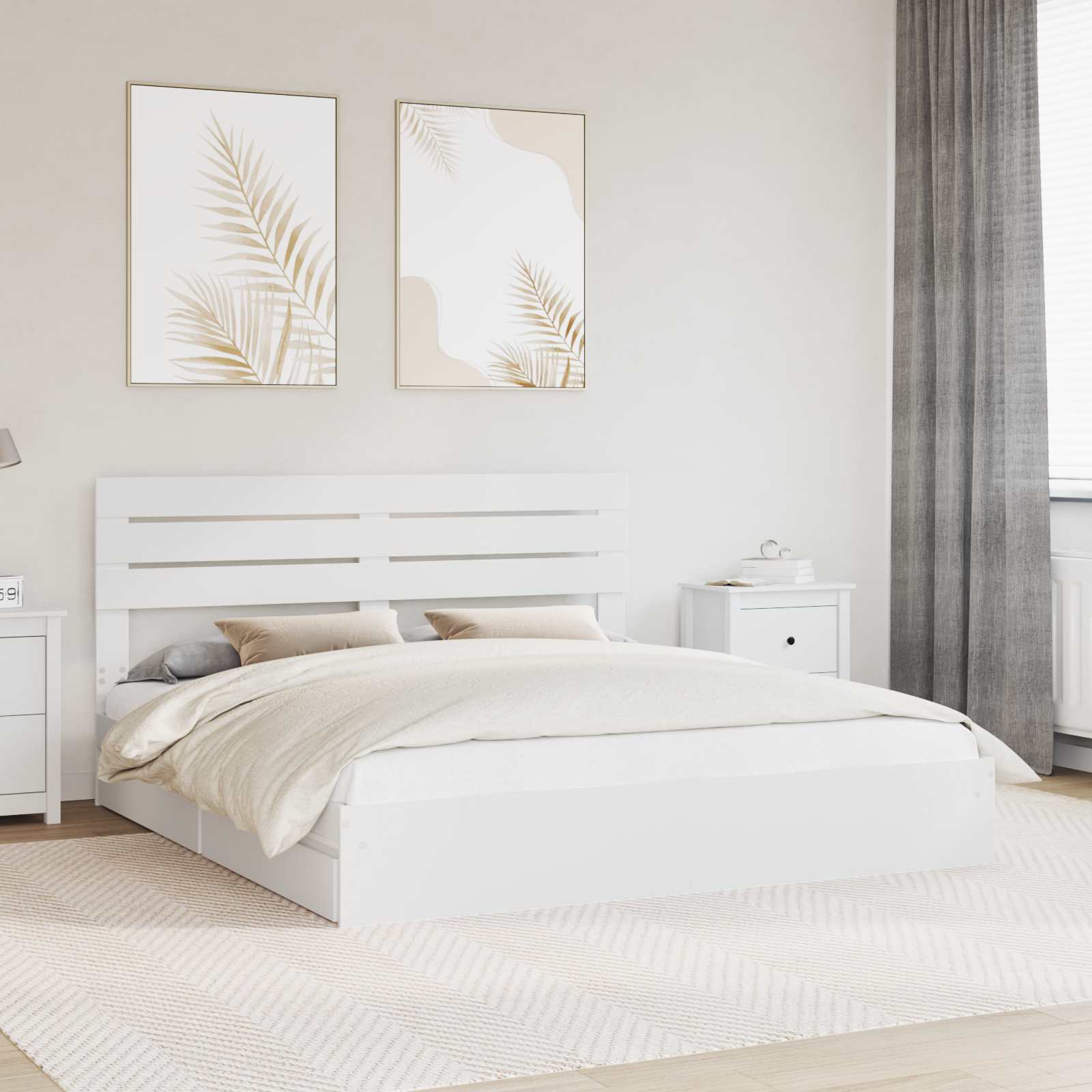 Lit de Rangement Blanc 180 x 200 cm Bois d'ingénierie - XIOS