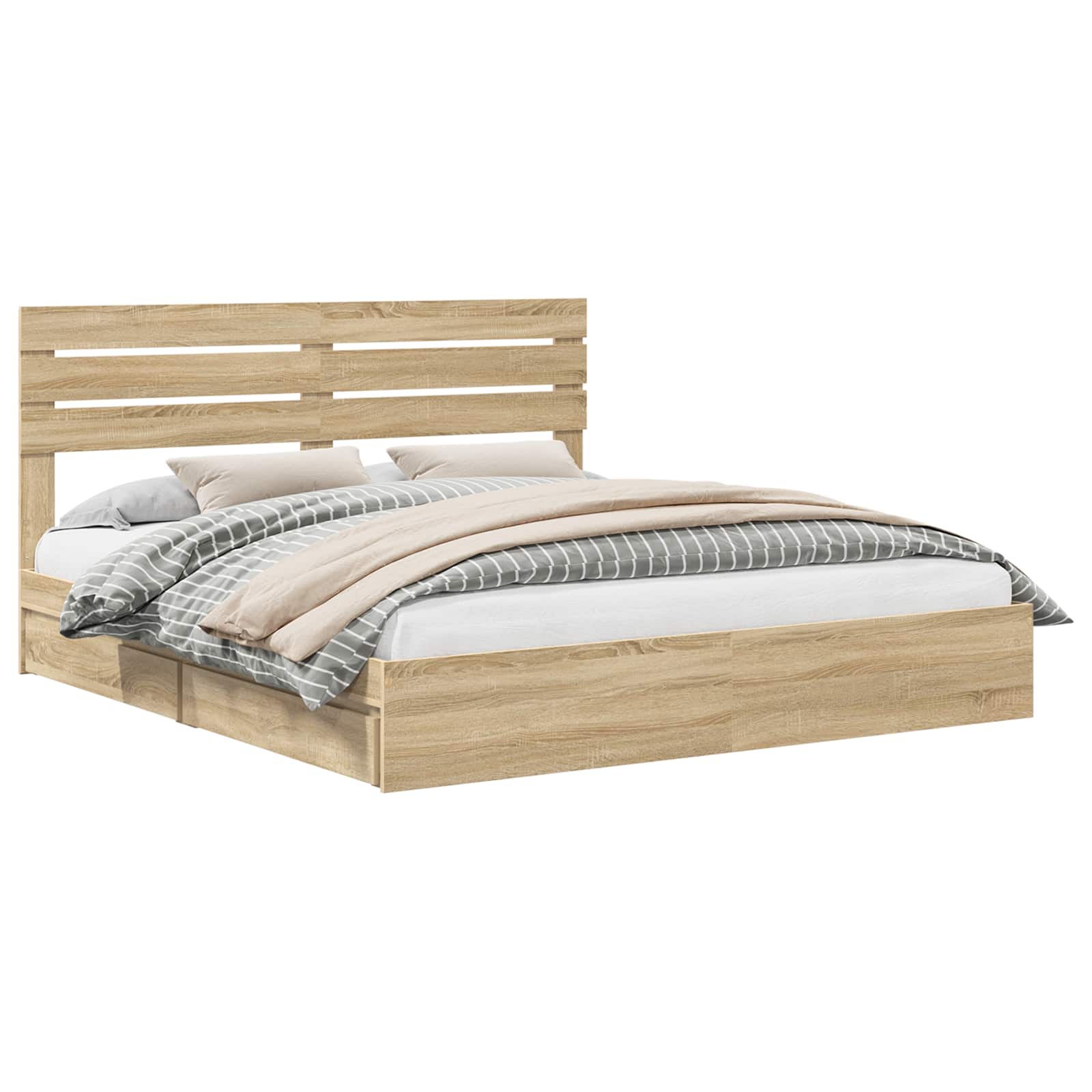 Lit de Rangement Chêne Sonoma 180 x 200 cm Bois d'ingénierie - XIOS