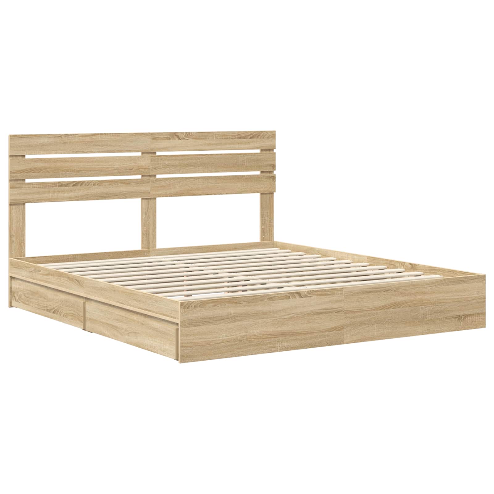 Lit de Rangement Chêne Sonoma 180 x 200 cm Bois d'ingénierie - XIOS