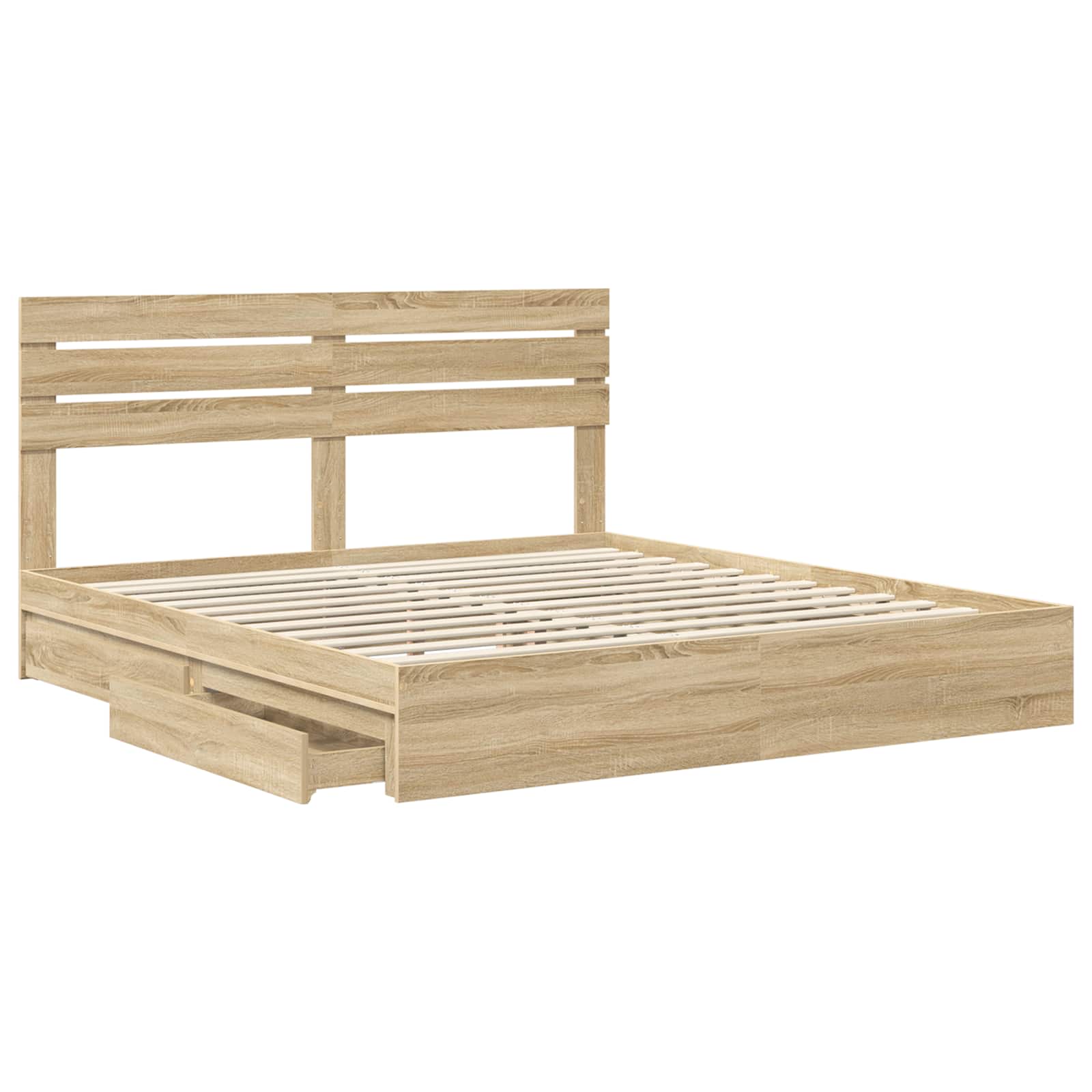 Lit de Rangement Chêne Sonoma 180 x 200 cm Bois d'ingénierie - XIOS
