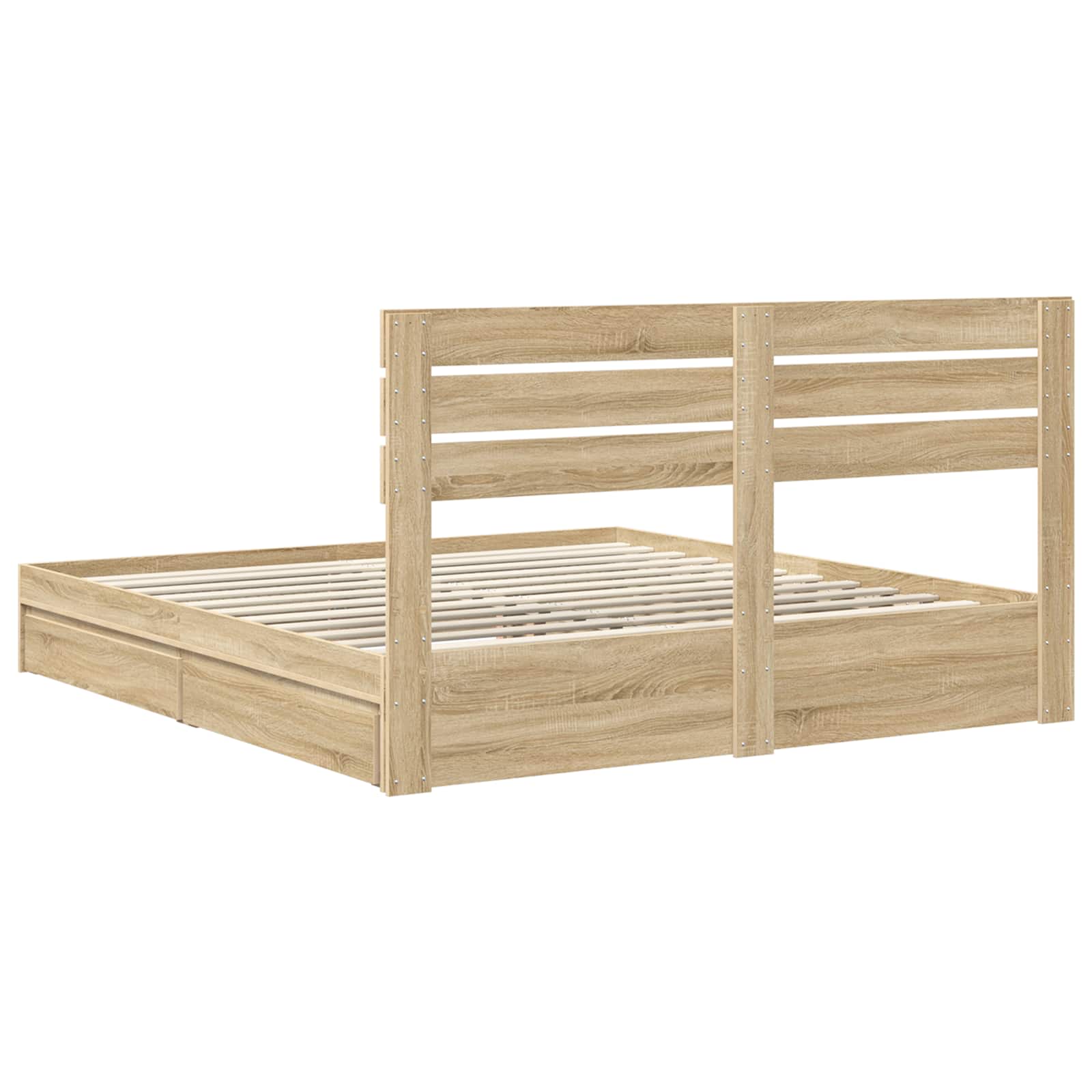 Lit de Rangement Chêne Sonoma 180 x 200 cm Bois d'ingénierie - XIOS