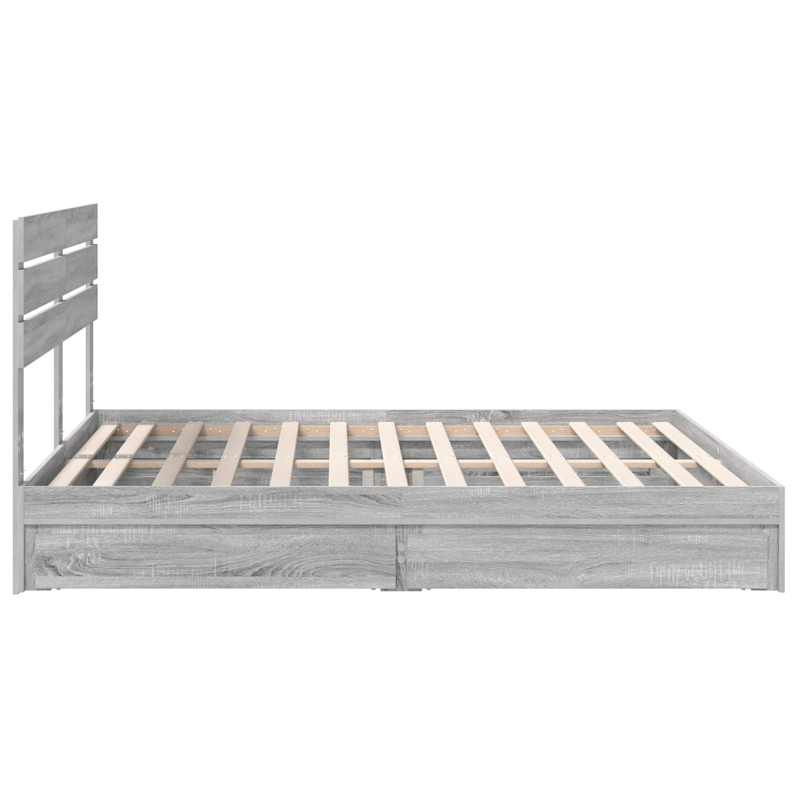 Lit de Rangement Gris Sonoma 180 x 200 cm Bois d'ingénierie - XIOS