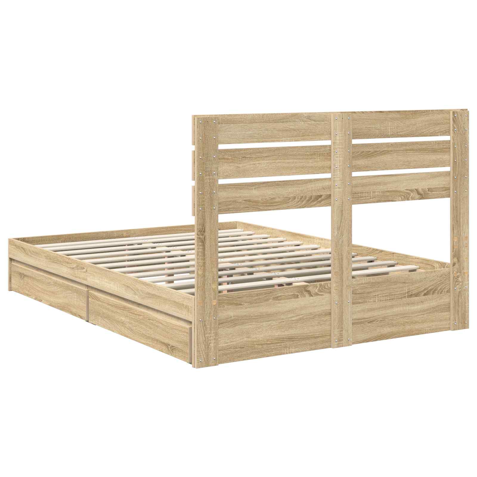 Lit de Rangement Chêne Sonoma 160 x 200 cm Bois d'ingénierie - XIOS