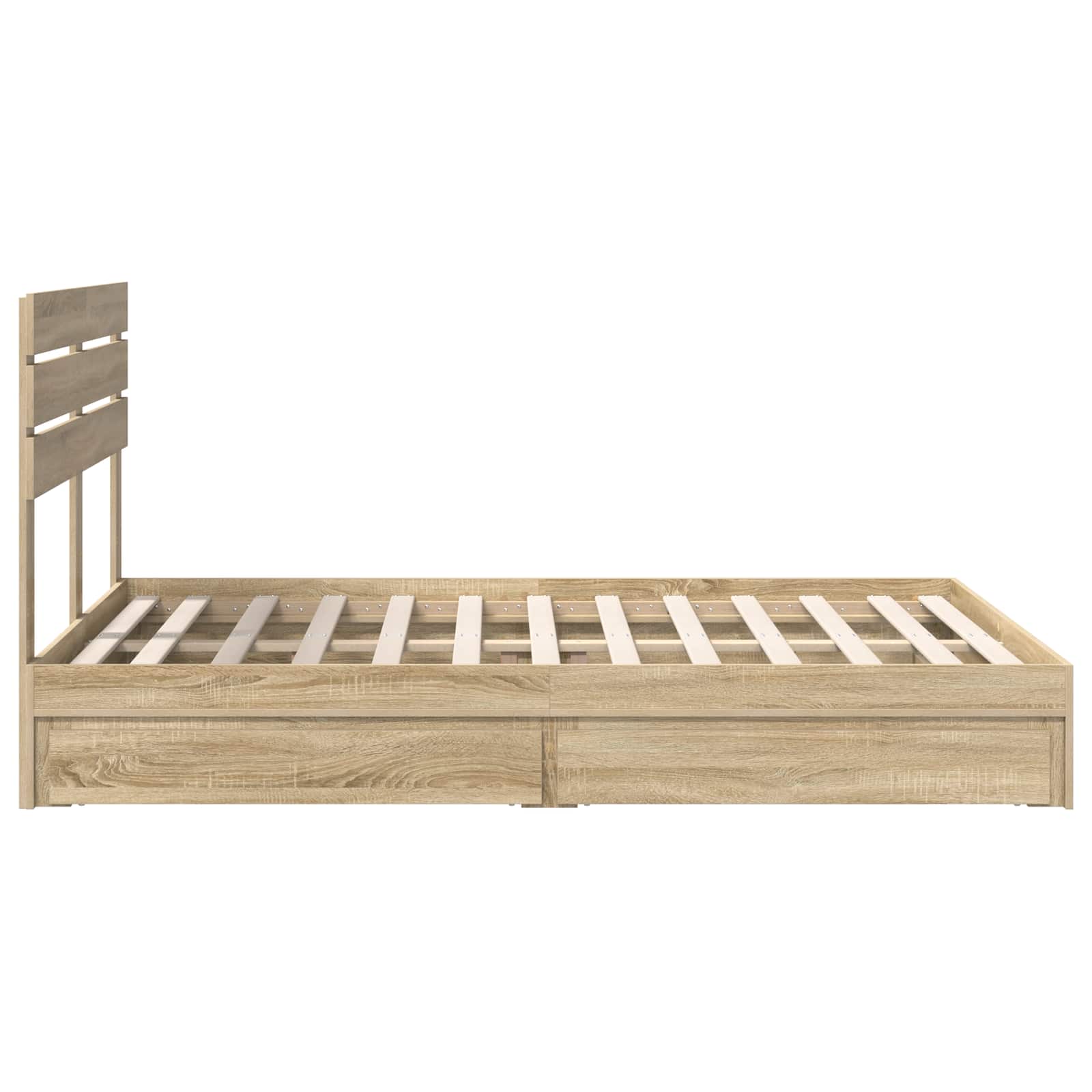 Lit de Rangement Chêne Sonoma 160 x 200 cm Bois d'ingénierie - XIOS