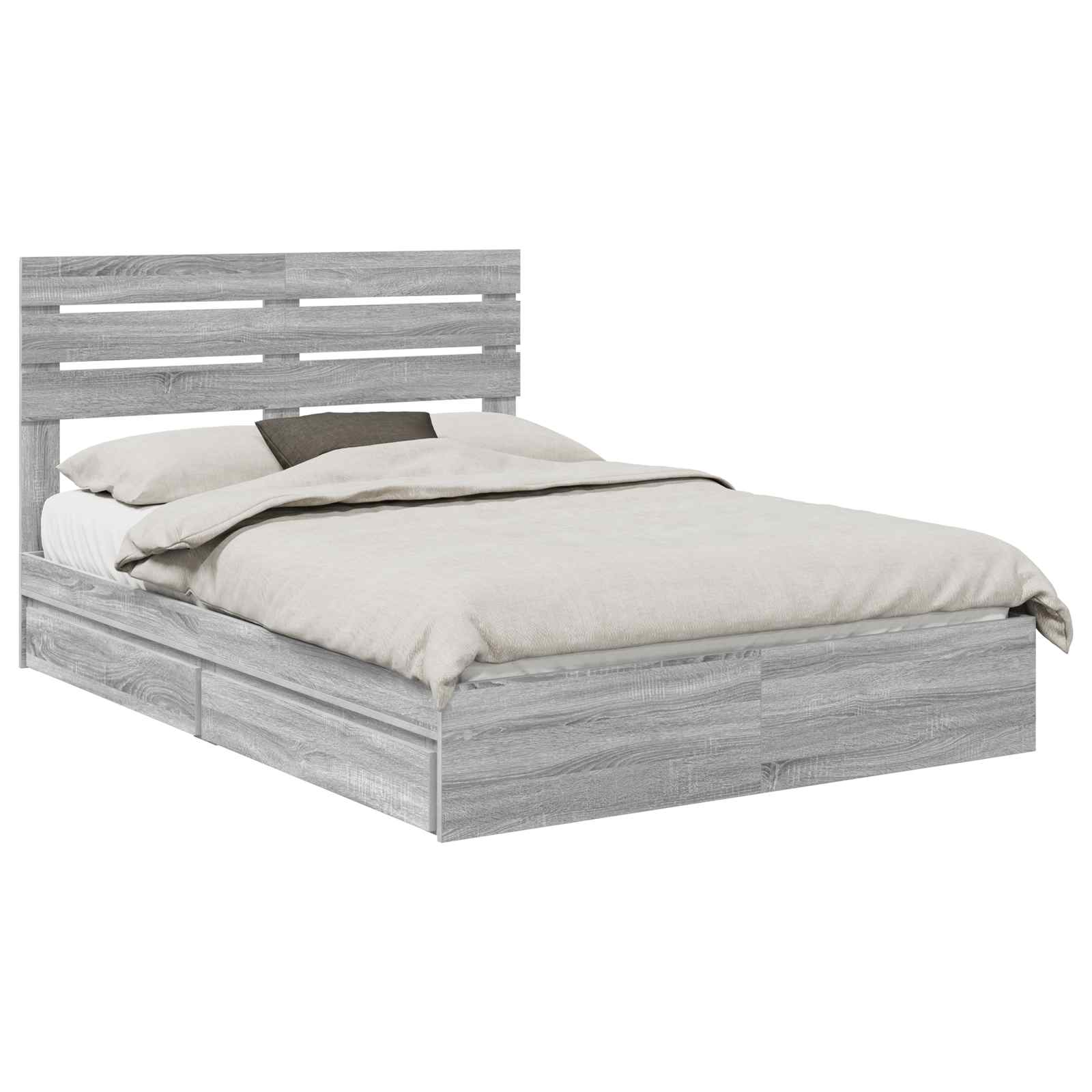 Lit de Rangement Gris Sonoma 160 x 200 cm Bois d'ingénierie - XIOS