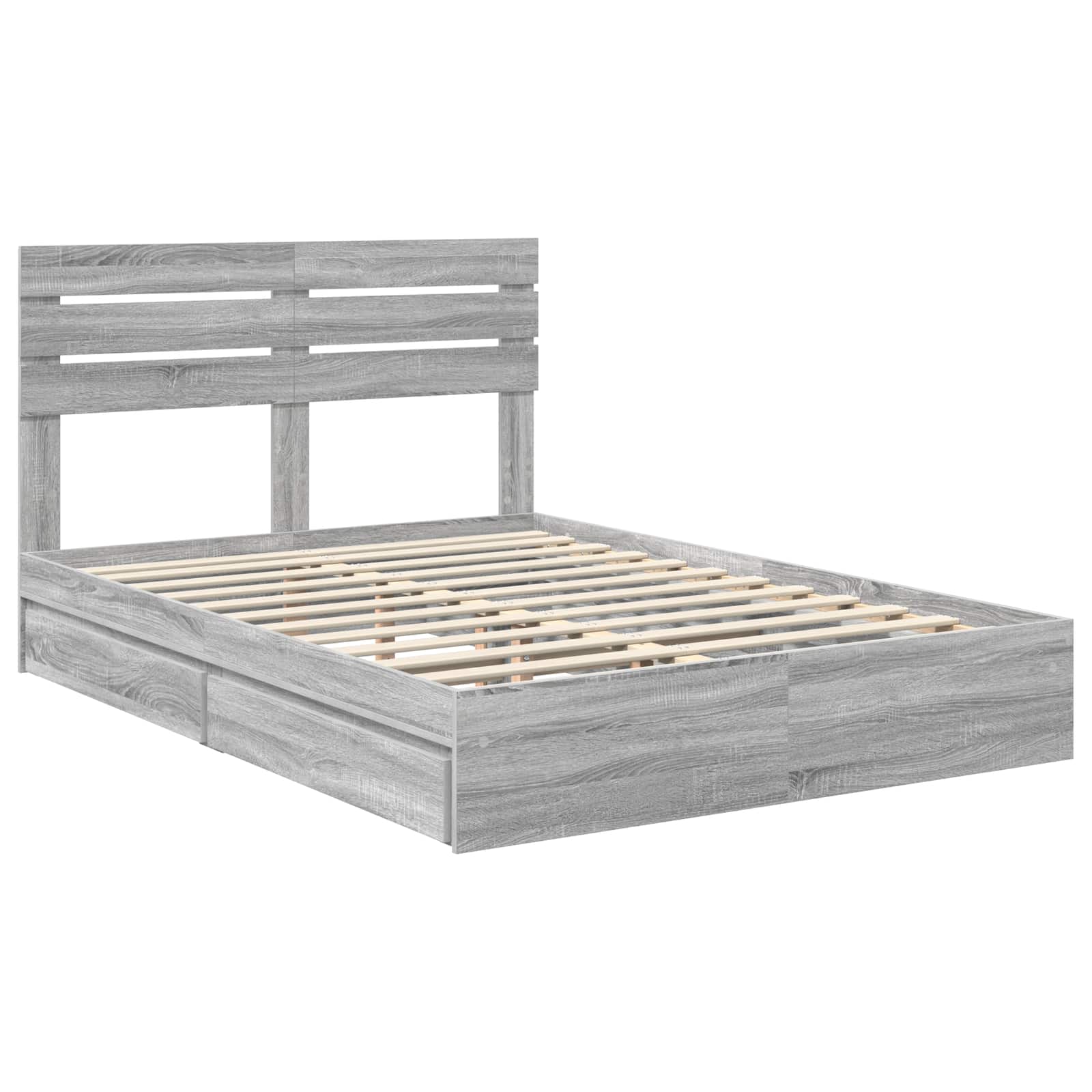 Lit de Rangement Gris Sonoma 160 x 200 cm Bois d'ingénierie - XIOS