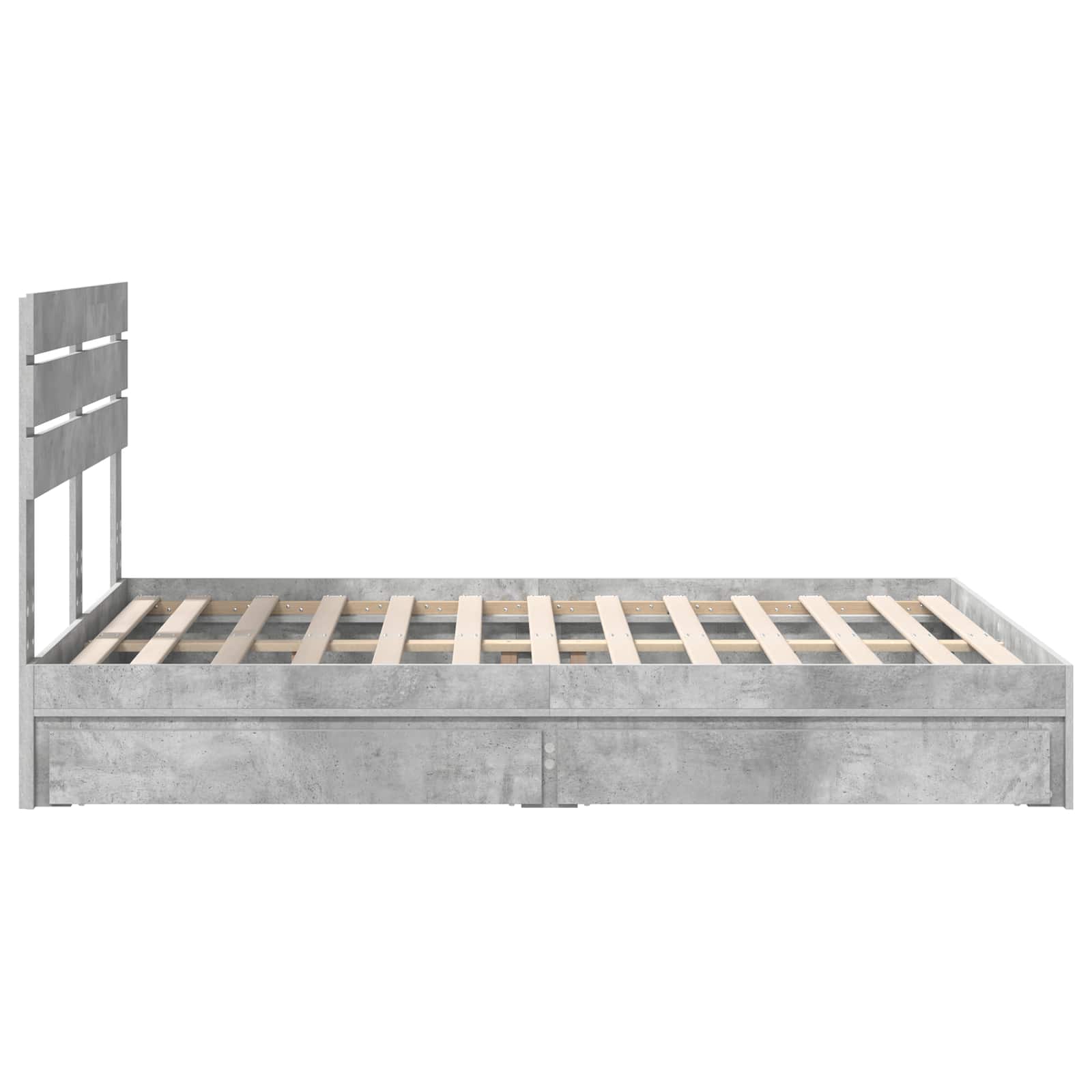 Lit de Rangement Gris béton 150 x 200 cm Bois d'ingénierie - XIOS