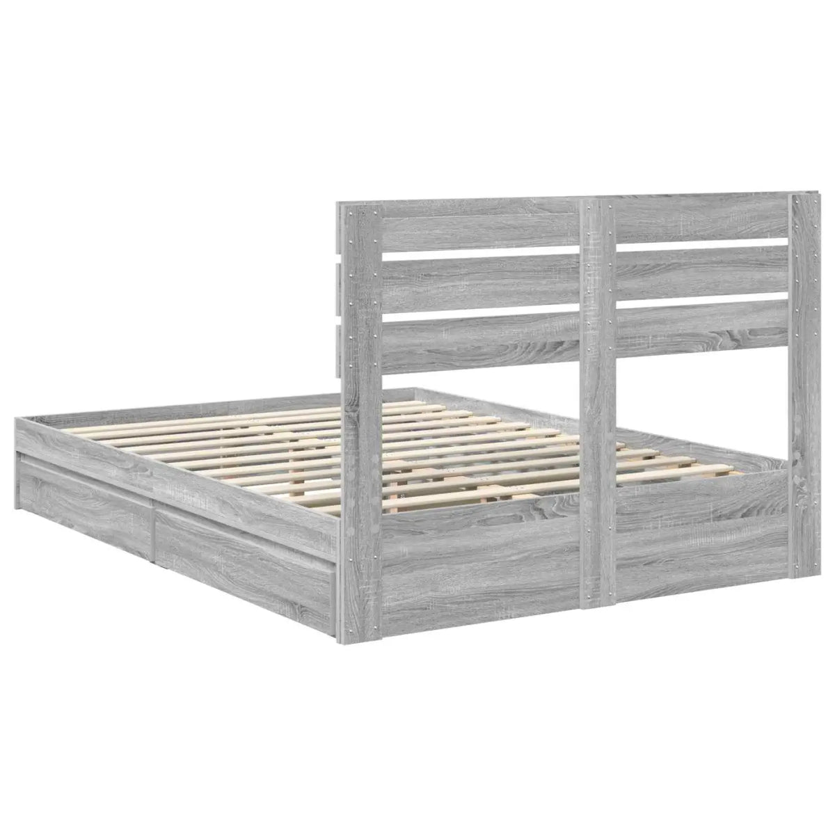 Lit de Rangement Gris Sonoma 150 x 200 cm Bois d’ingénierie - XIOS