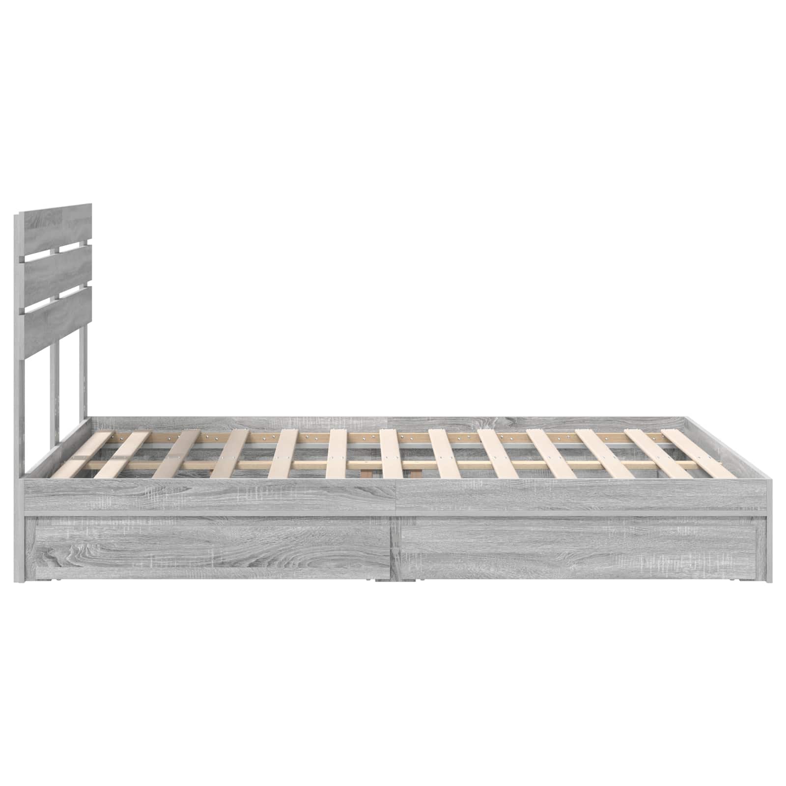 Lit de Rangement Gris Sonoma 150 x 200 cm Bois d'ingénierie - XIOS