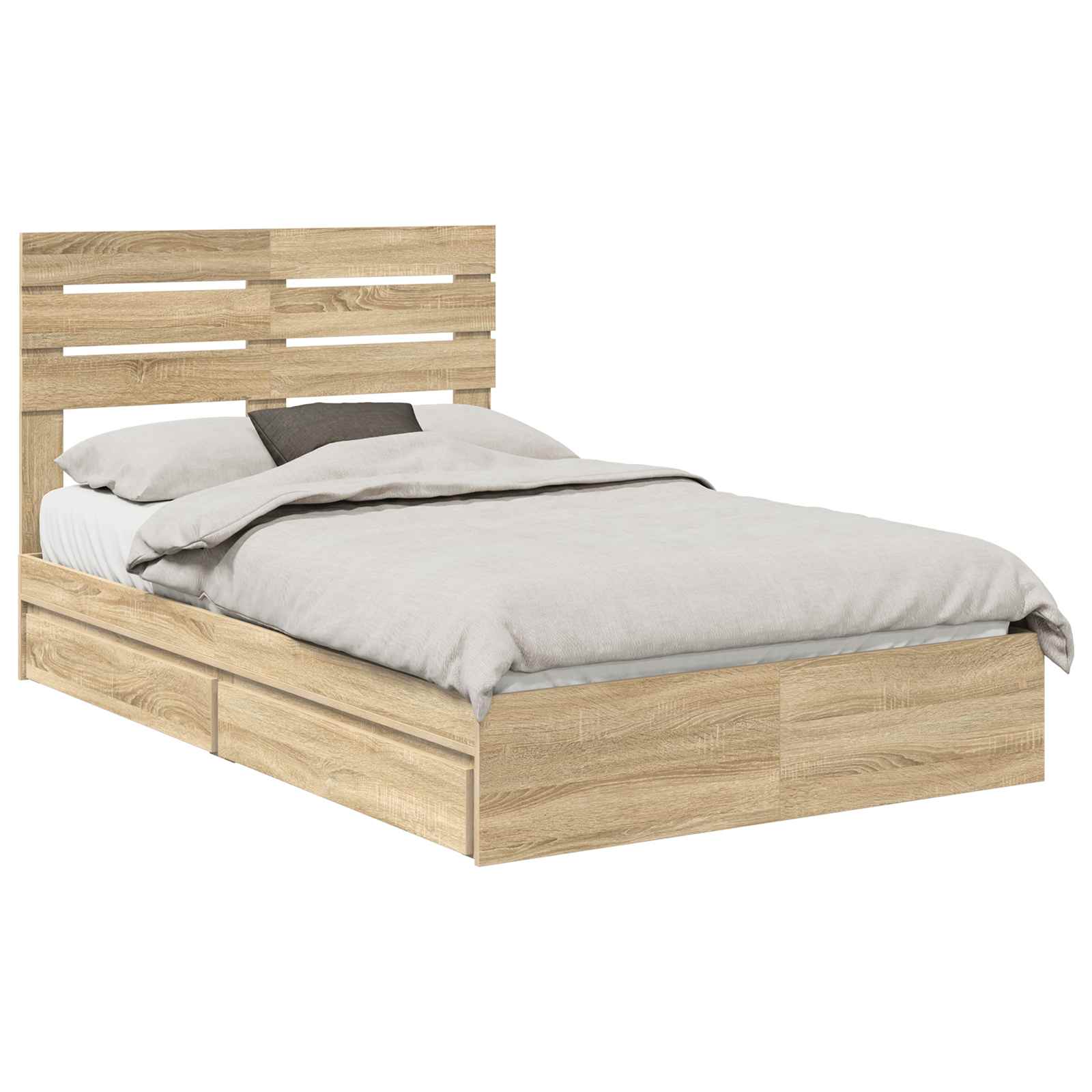 Lit de Rangement Chêne Sonoma 135 x 190 cm Bois d'ingénierie - XIOS