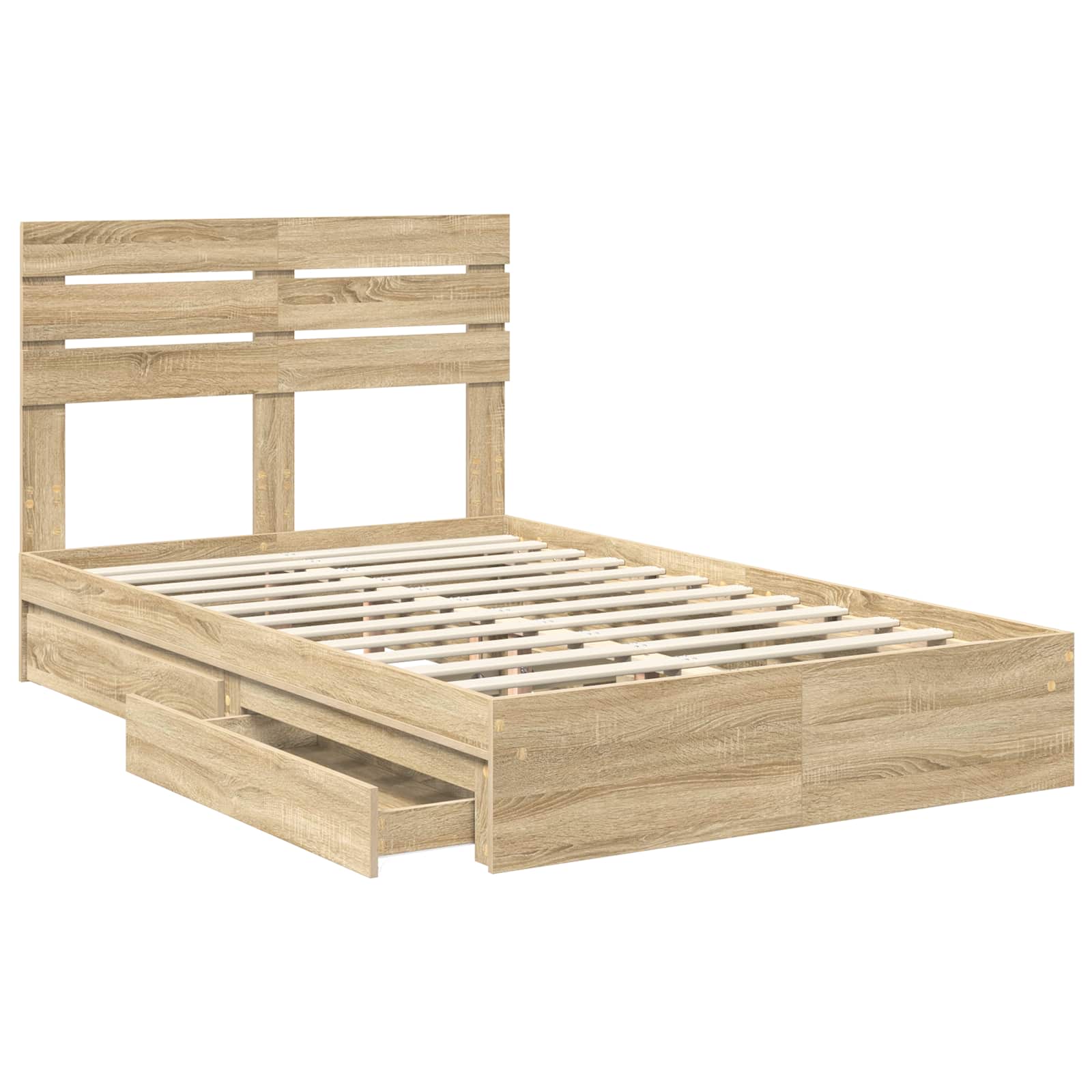 Lit de Rangement Chêne Sonoma 135 x 190 cm Bois d'ingénierie - XIOS