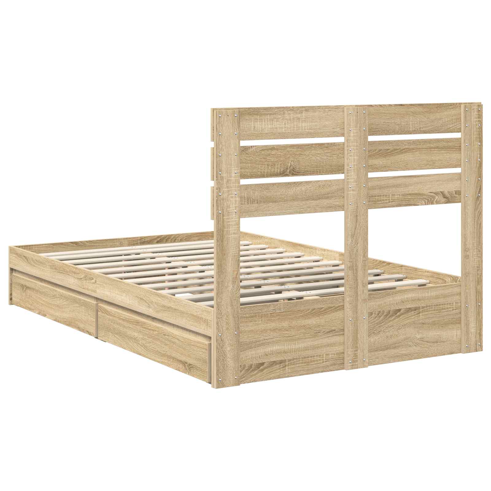 Lit de Rangement Chêne Sonoma 135 x 190 cm Bois d'ingénierie - XIOS
