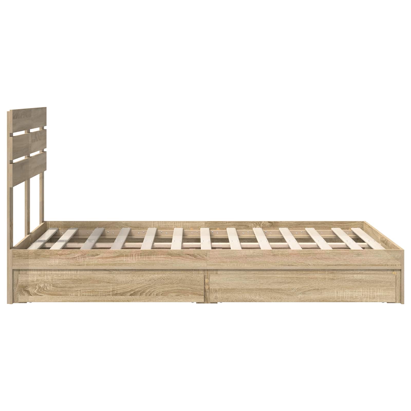 Lit de Rangement Chêne Sonoma 135 x 190 cm Bois d'ingénierie - XIOS