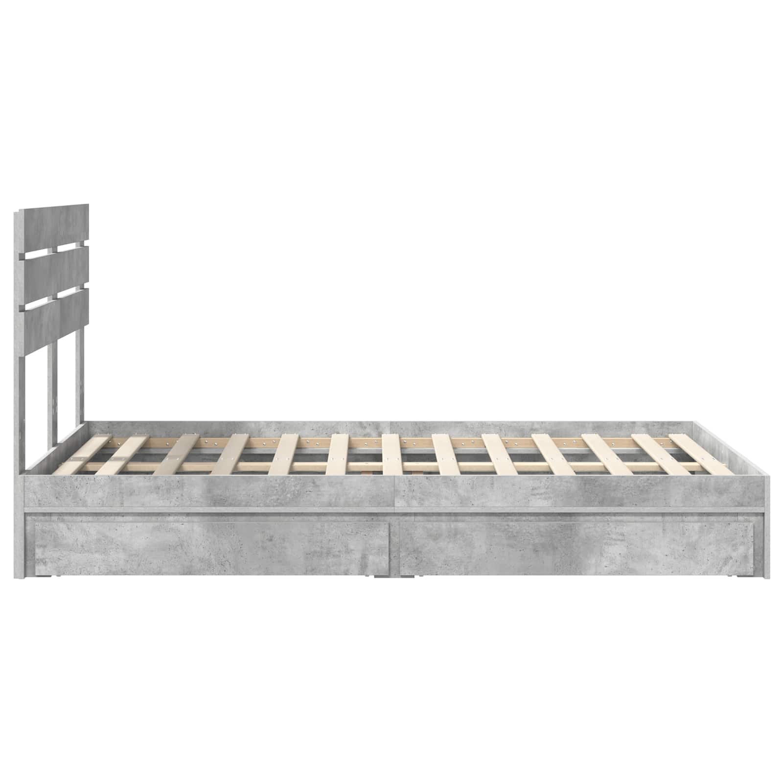 Lit de Rangement Gris béton 135 x 190 cm Bois d'ingénierie - XIOS