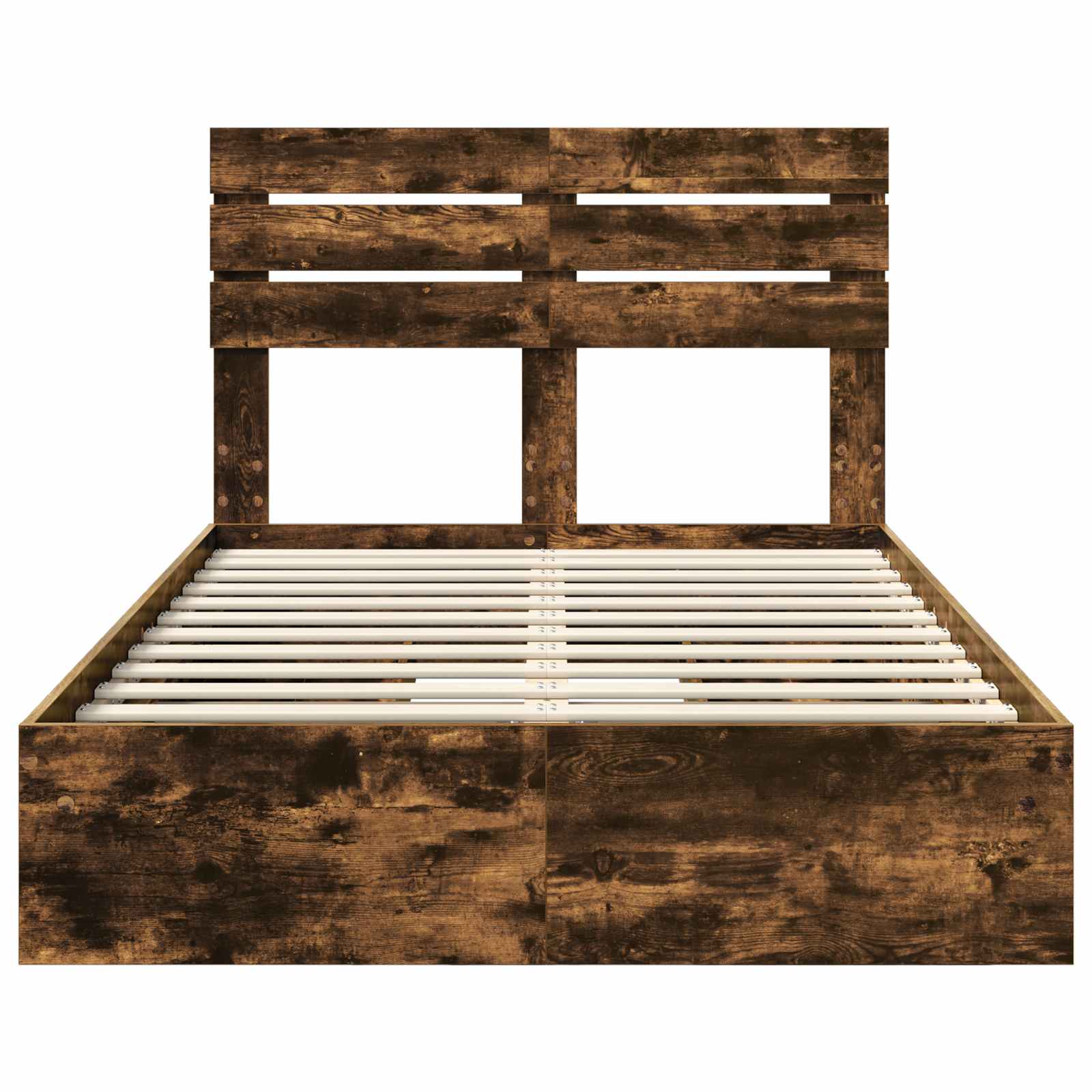 Lit de Rangement Chêne fumé 135 x 190 cm Bois d'ingénierie - XIOS