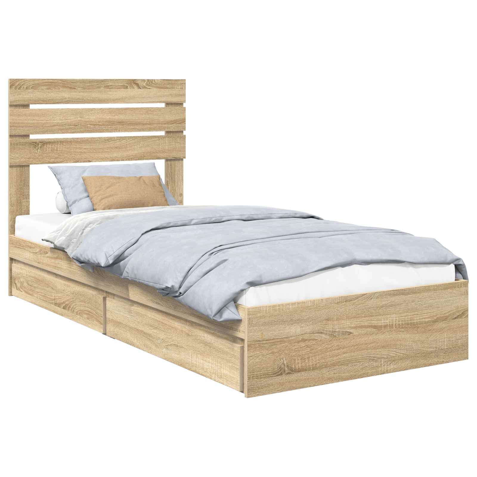 Lit de Rangement Chêne Sonoma 90 x 200 cm Bois d'ingénierie - XIOS