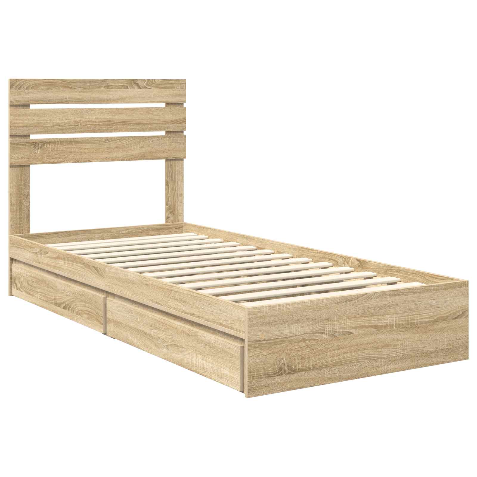 Lit de Rangement Chêne Sonoma 90 x 200 cm Bois d'ingénierie - XIOS