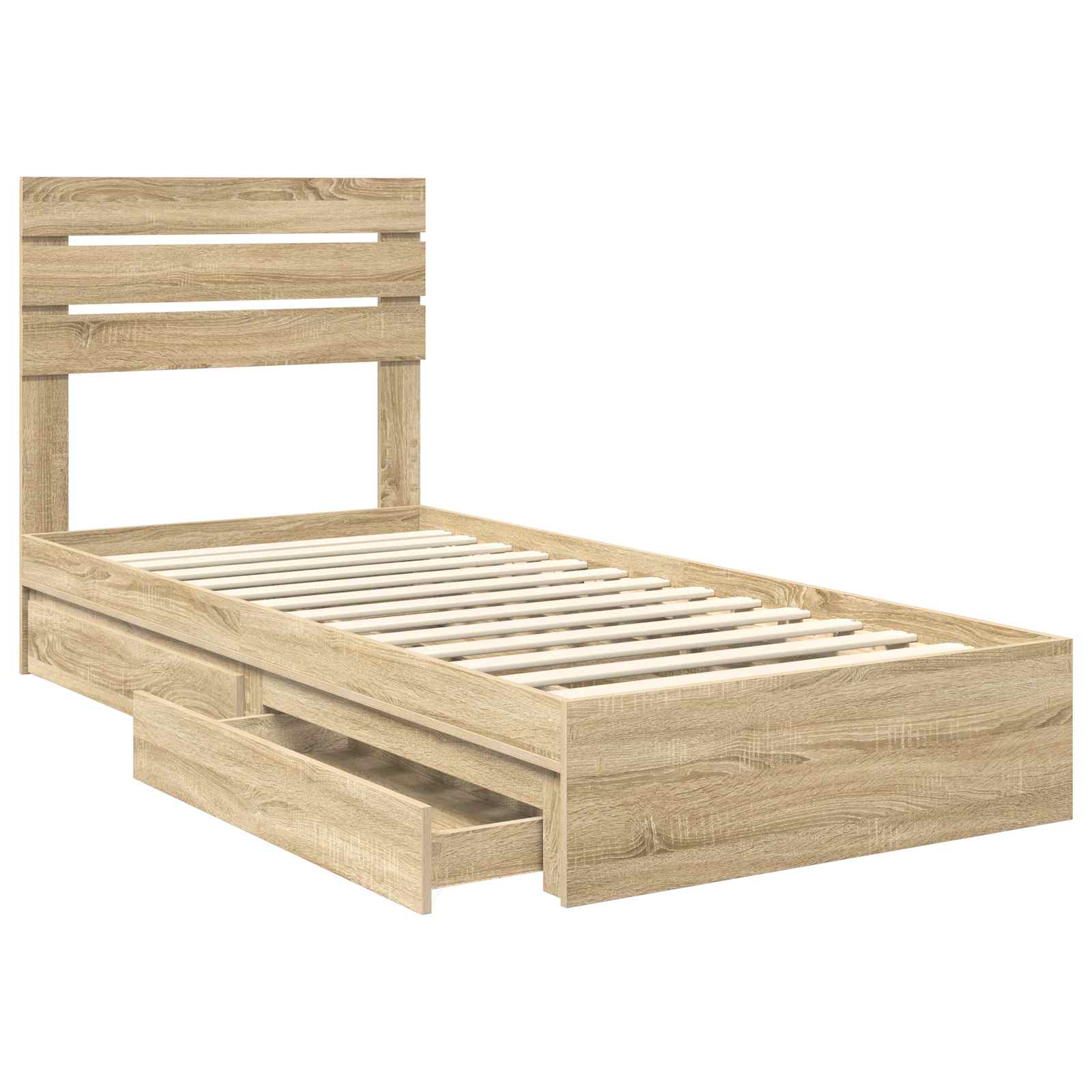 Lit de Rangement Chêne Sonoma 90 x 200 cm Bois d'ingénierie - XIOS