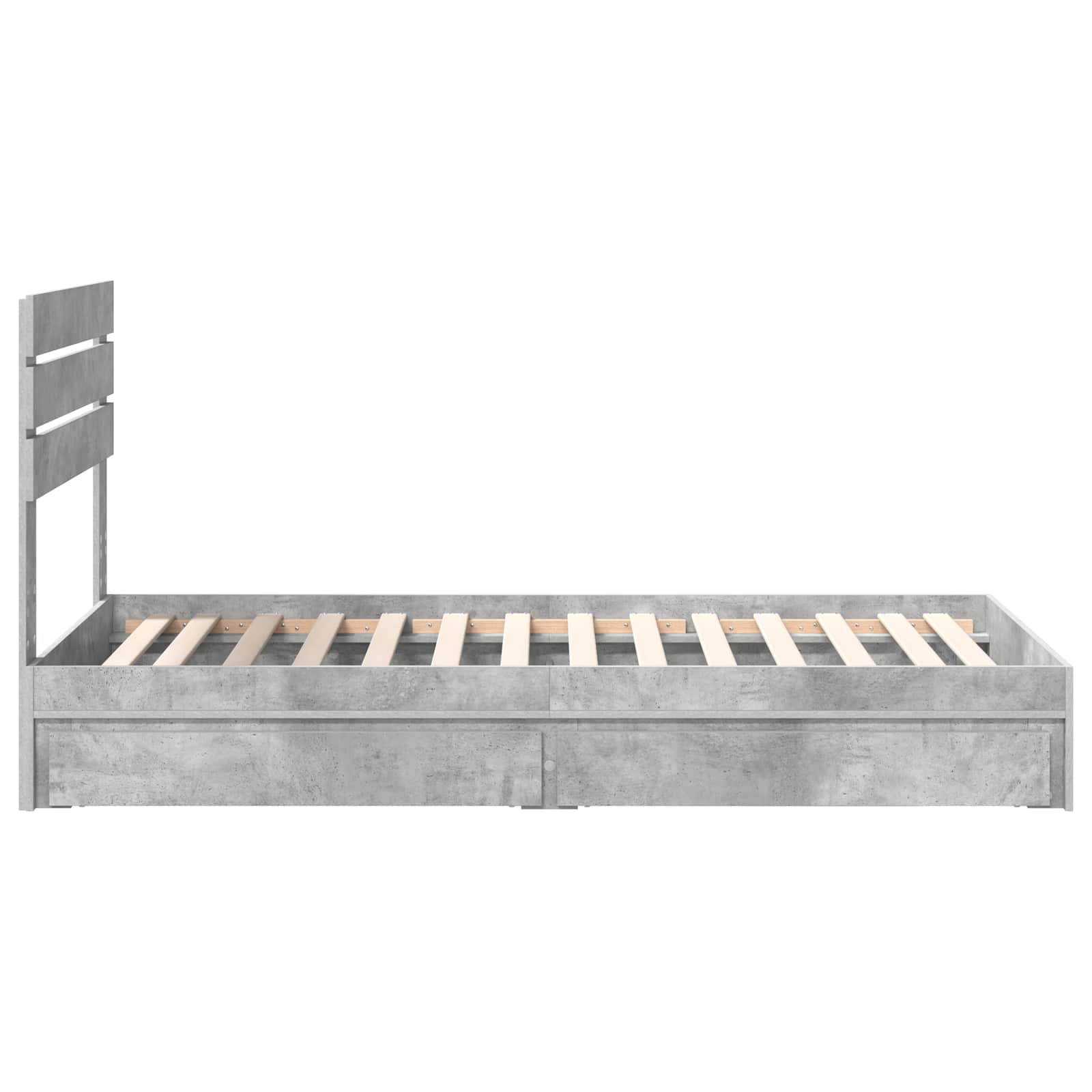 Lit de Rangement Gris béton 90 x 190 cm Bois d'ingénierie - XIOS