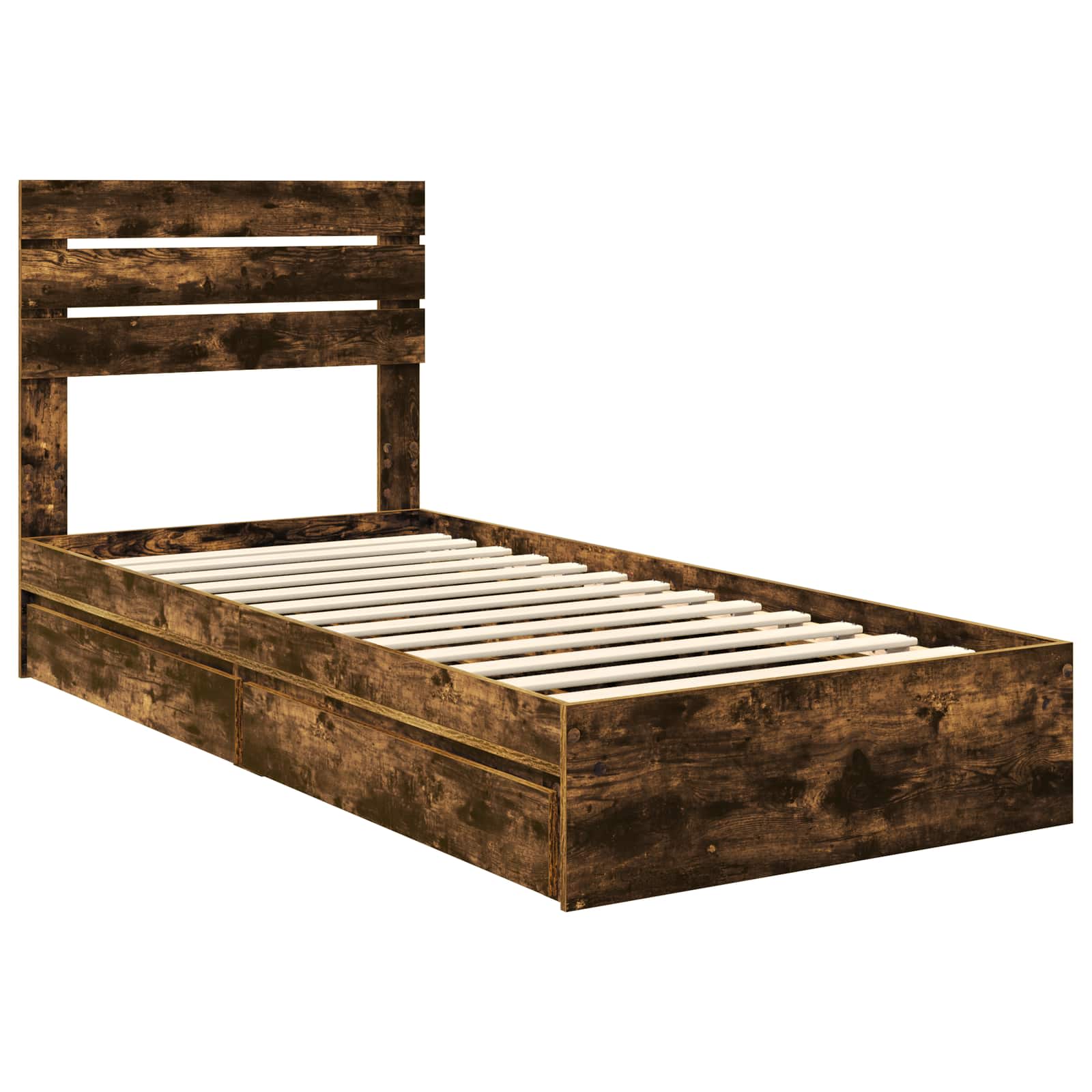 Lit de Rangement Chêne fumé 75 x 190 cm Bois d'ingénierie - XIOS