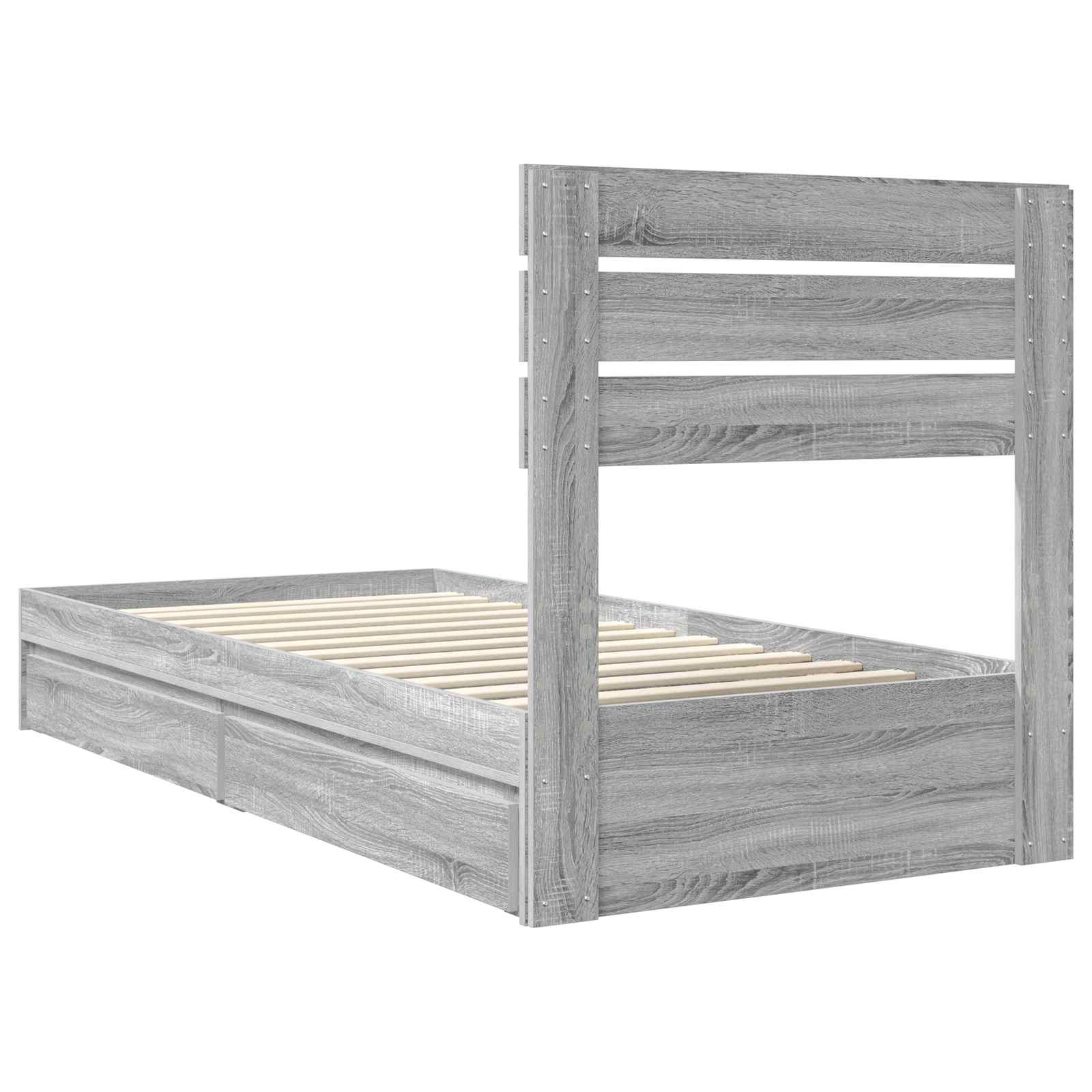 Lit de Rangement Gris Sonoma 75 x 190 cm Bois d'ingénierie - XIOS