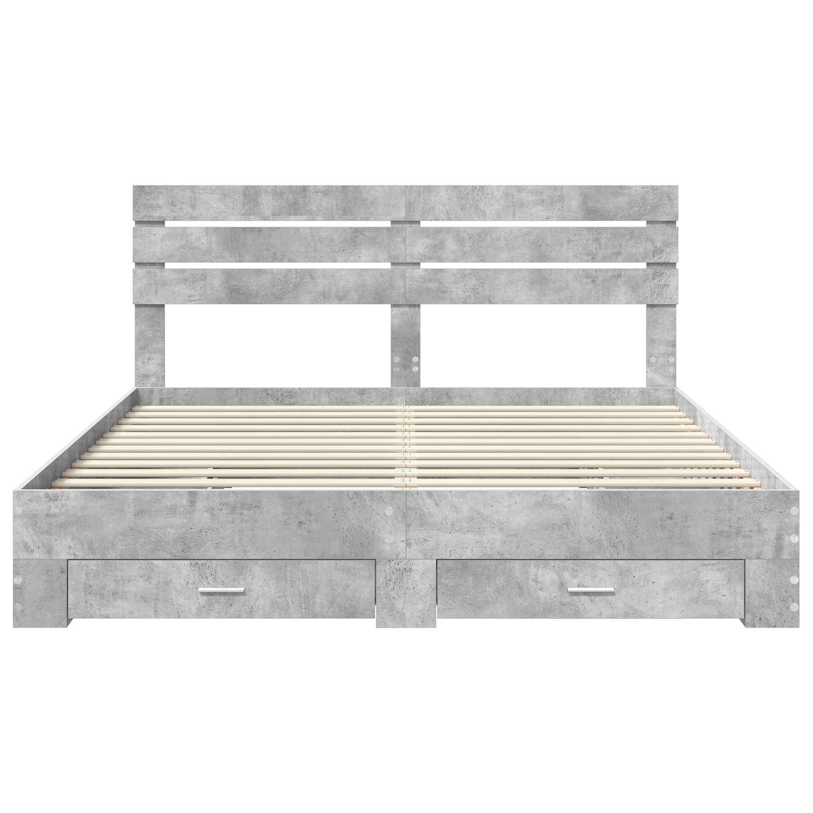 Cadre de lit Gris béton 200 x 200 cm Bois d'ingénierie - XIOS