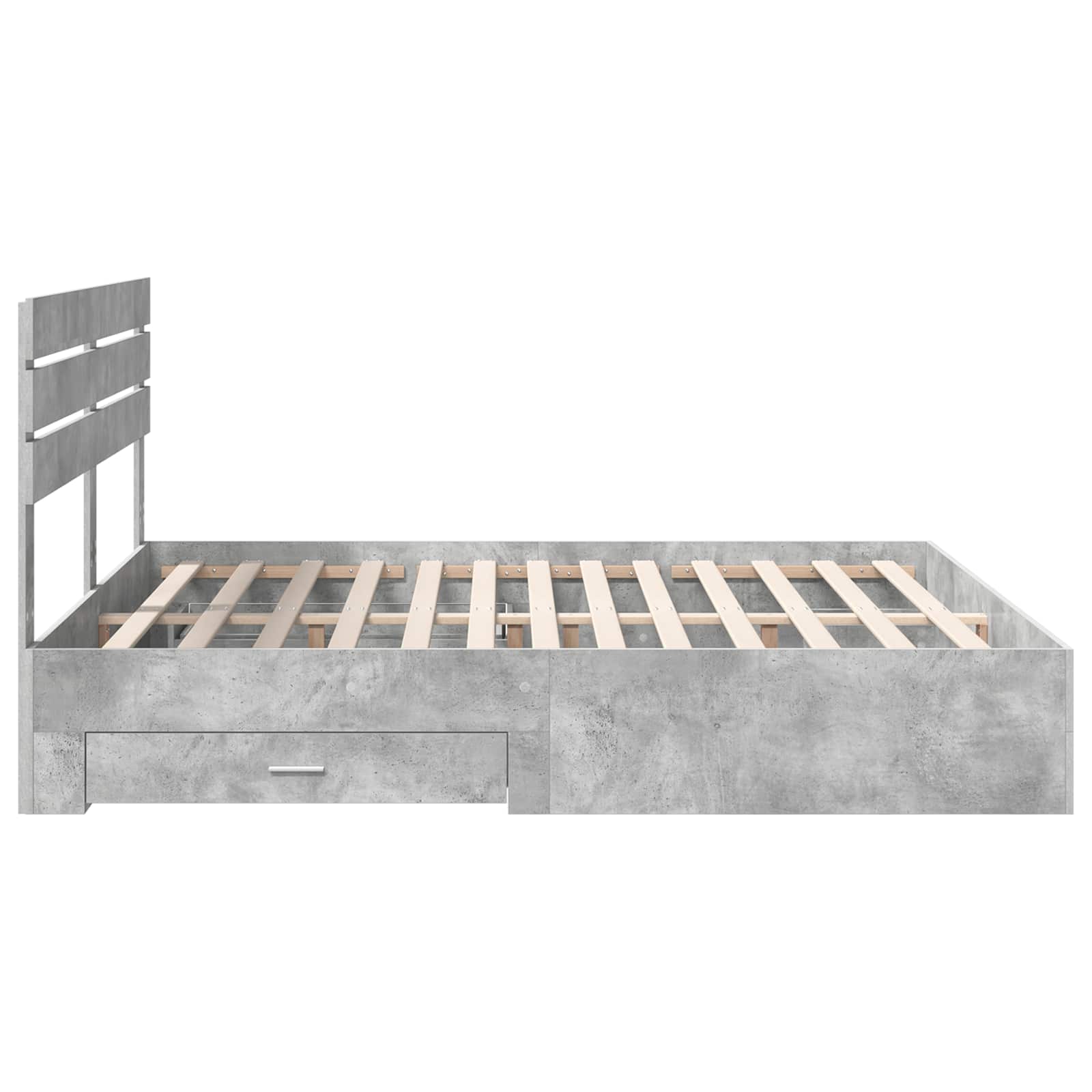 Cadre de lit Gris béton 200 x 200 cm Bois d'ingénierie - XIOS