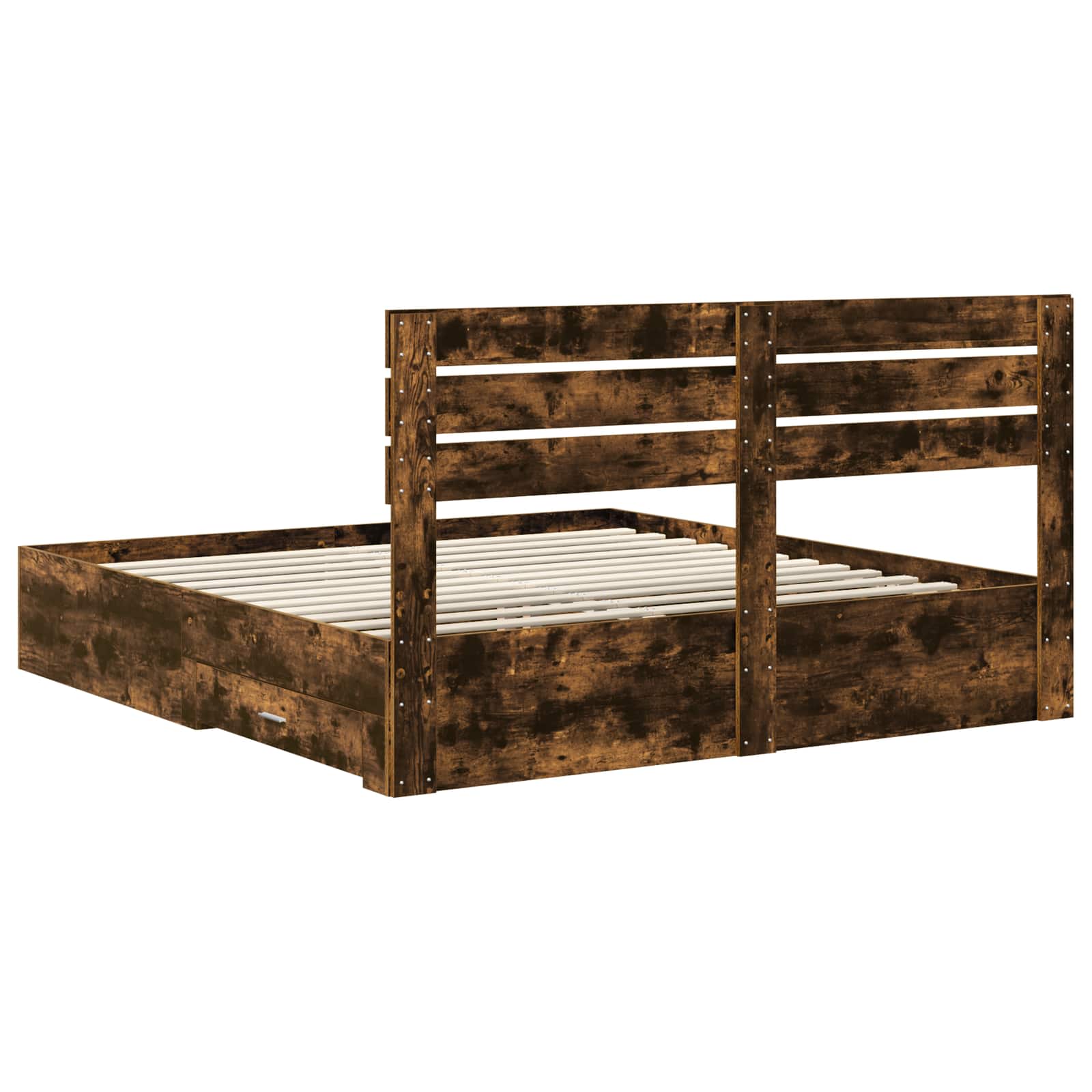 Cadre de lit Chêne fumé 200 x 200 cm Bois d'ingénierie - XIOS