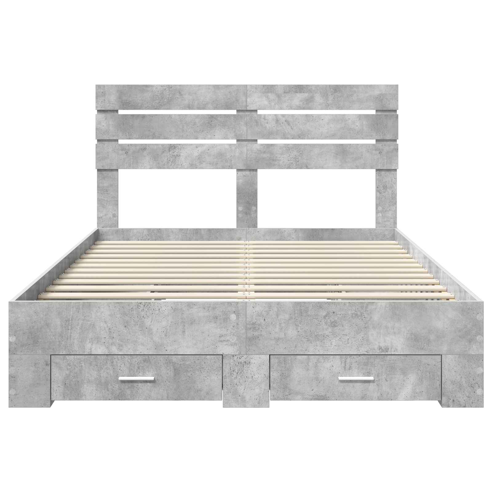 Cadre de lit Gris béton 160 x 200 cm Bois d'ingénierie - XIOS