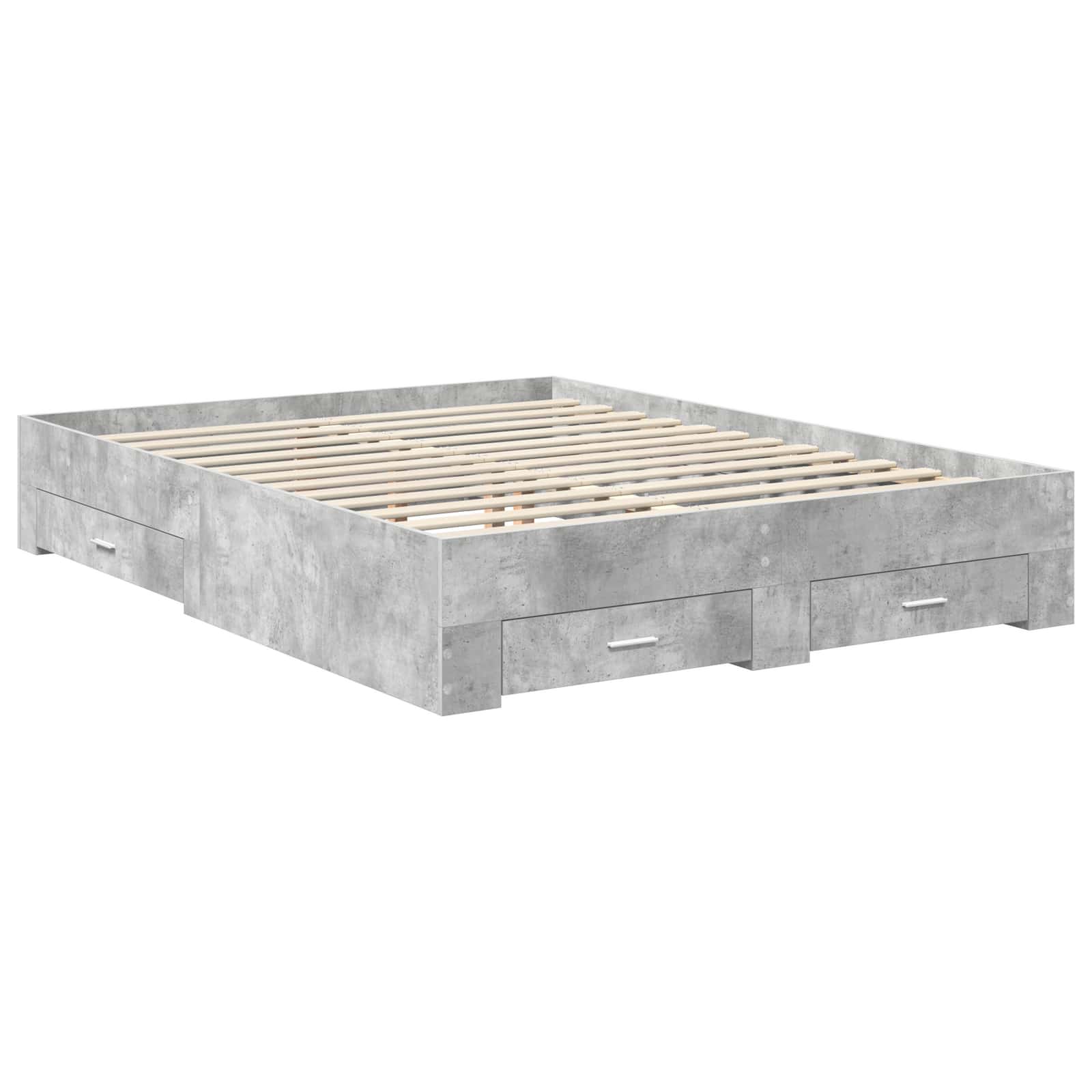 Cadre de lit Gris béton 150 x 200 cm Bois d'ingénierie - XIOS