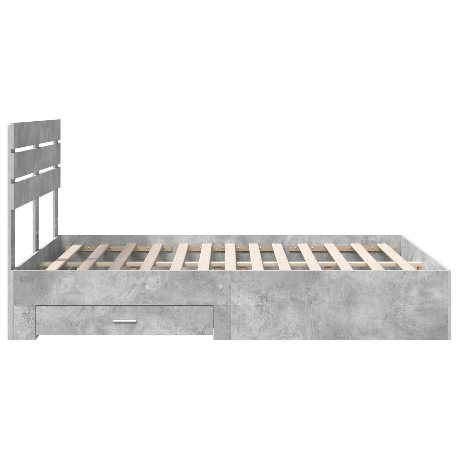 Cadre de lit Gris béton 150 x 200 cm Bois d'ingénierie - XIOS