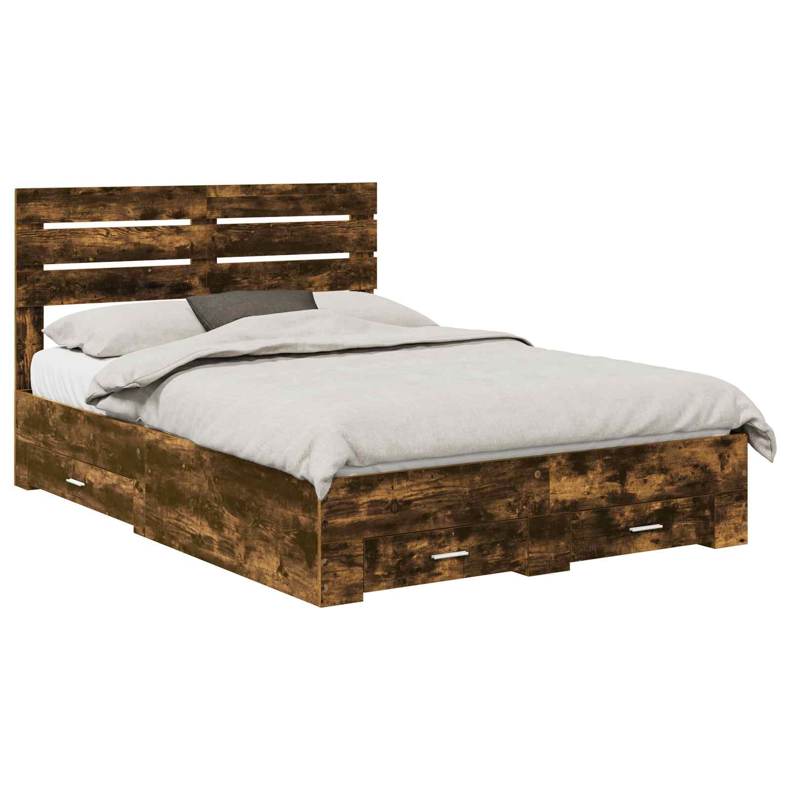 Cadre de lit Chêne fumé 150 x 200 cm Bois d'ingénierie - XIOS