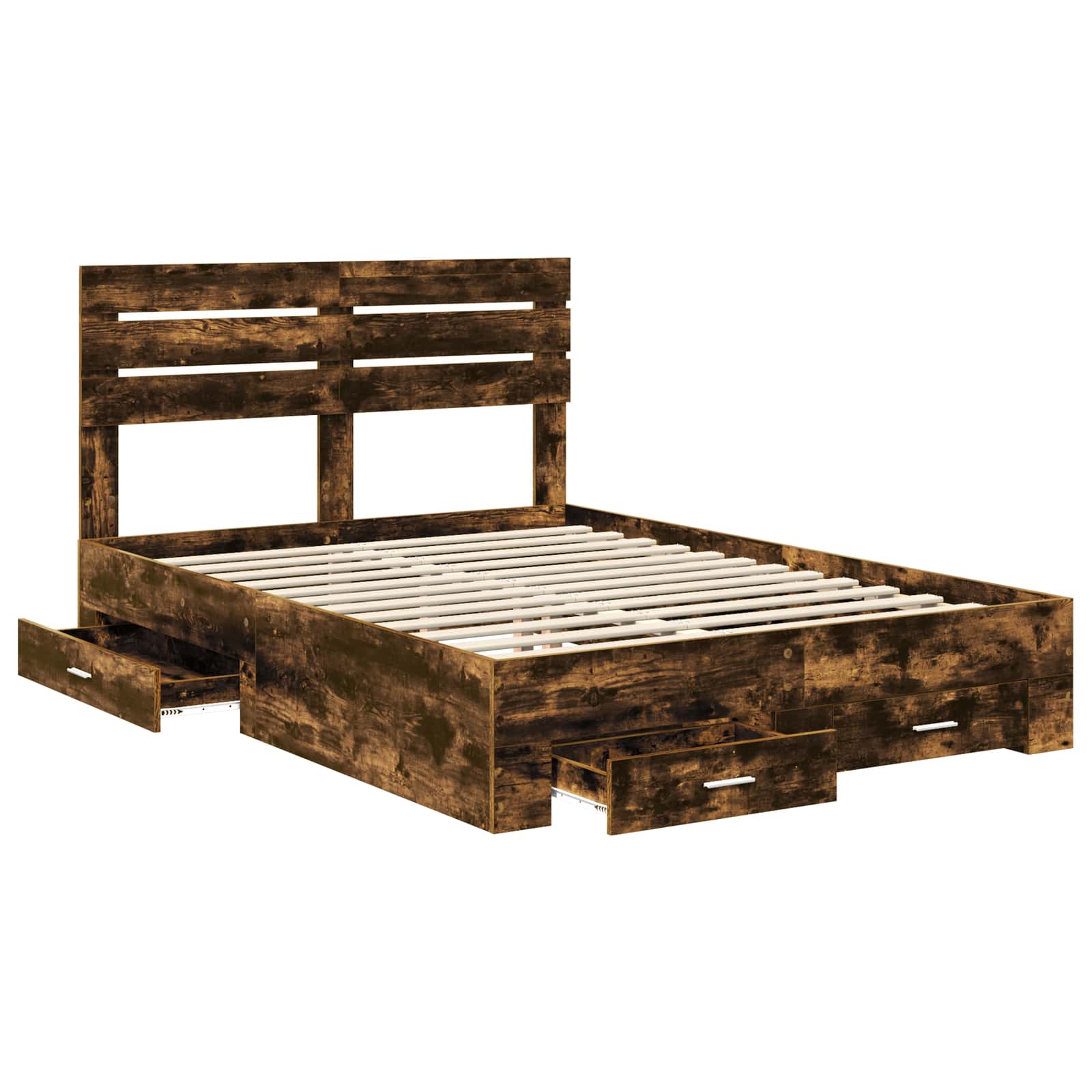 Cadre de lit Chêne fumé 150 x 200 cm Bois d'ingénierie - XIOS