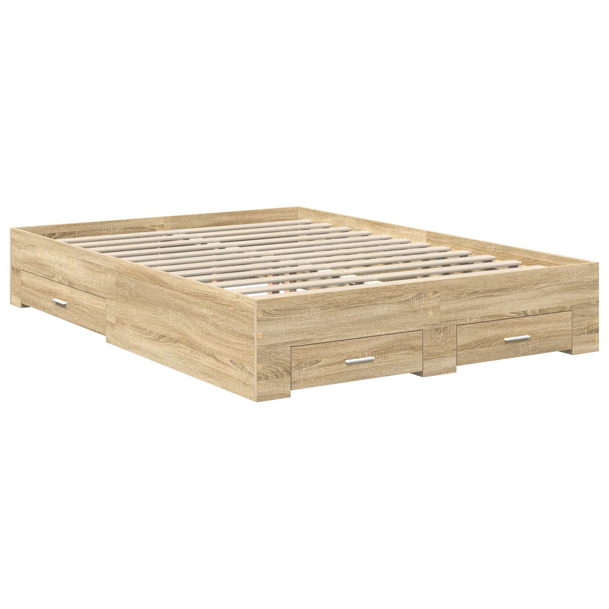 Cadre de lit Chêne Sonoma 135 x 190 cm Bois d'ingénierie