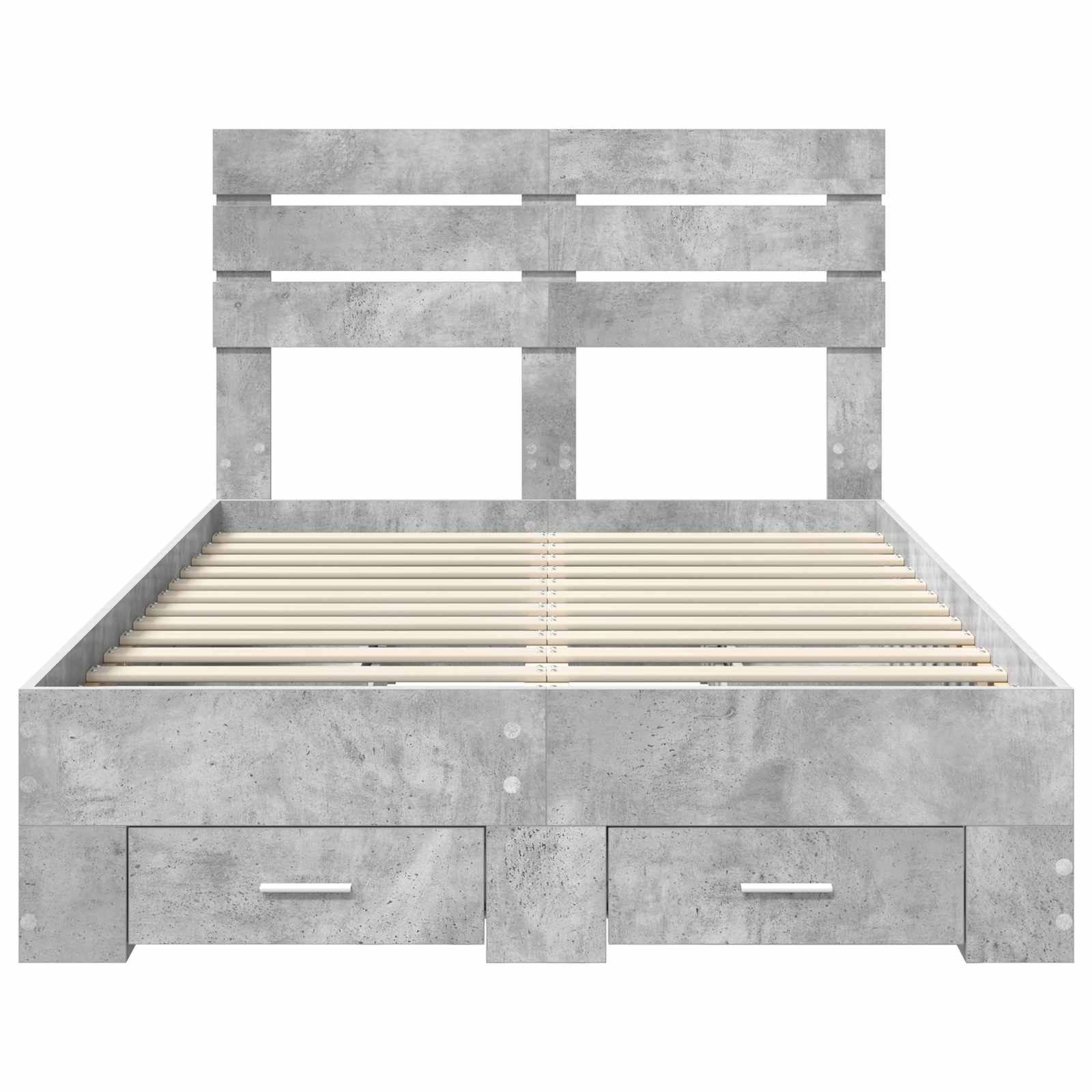 Cadre de lit Gris béton 135 x 190 cm Bois d'ingénierie - XIOS