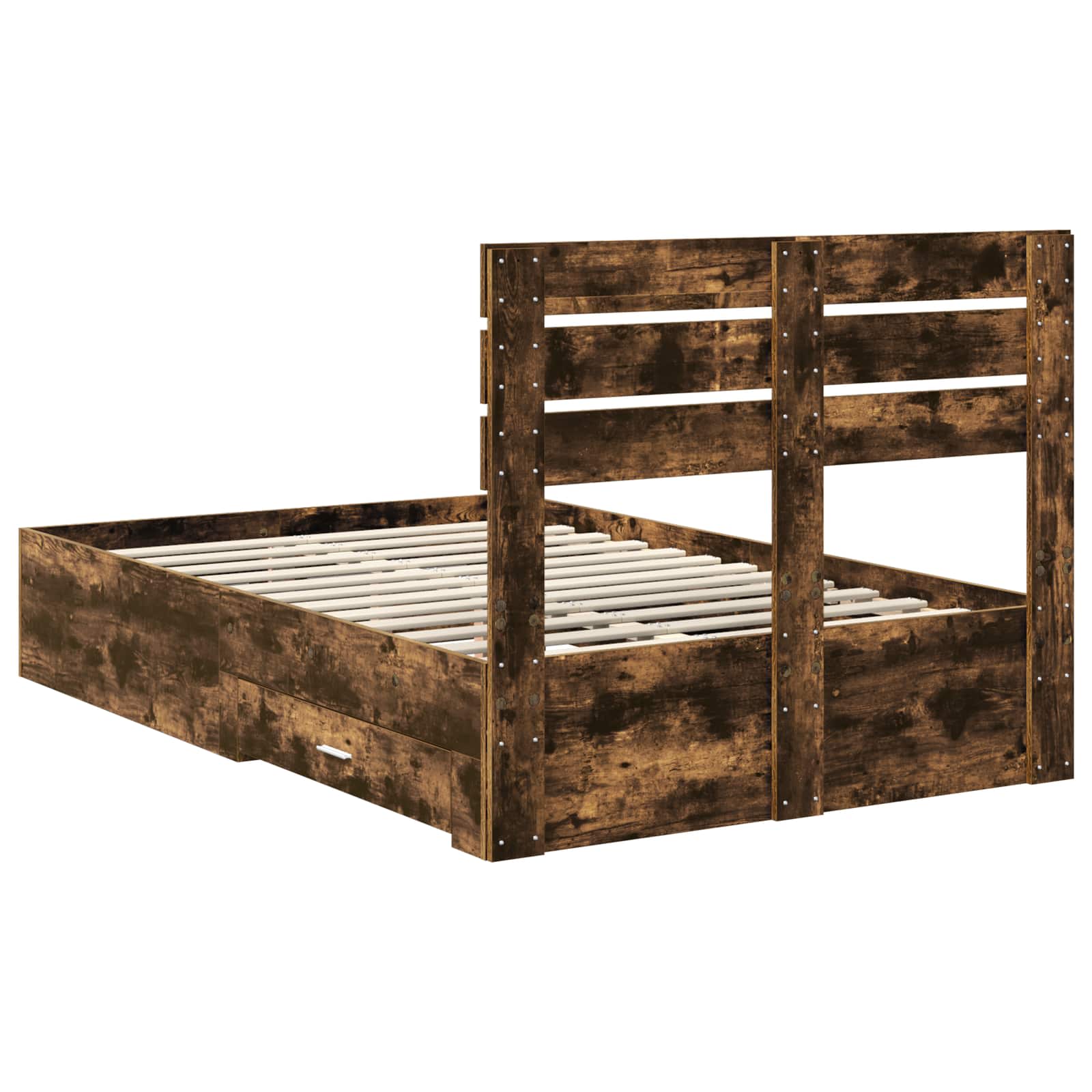Cadre de lit Chêne fumé 135 x 190 cm Bois d'ingénierie - XIOS