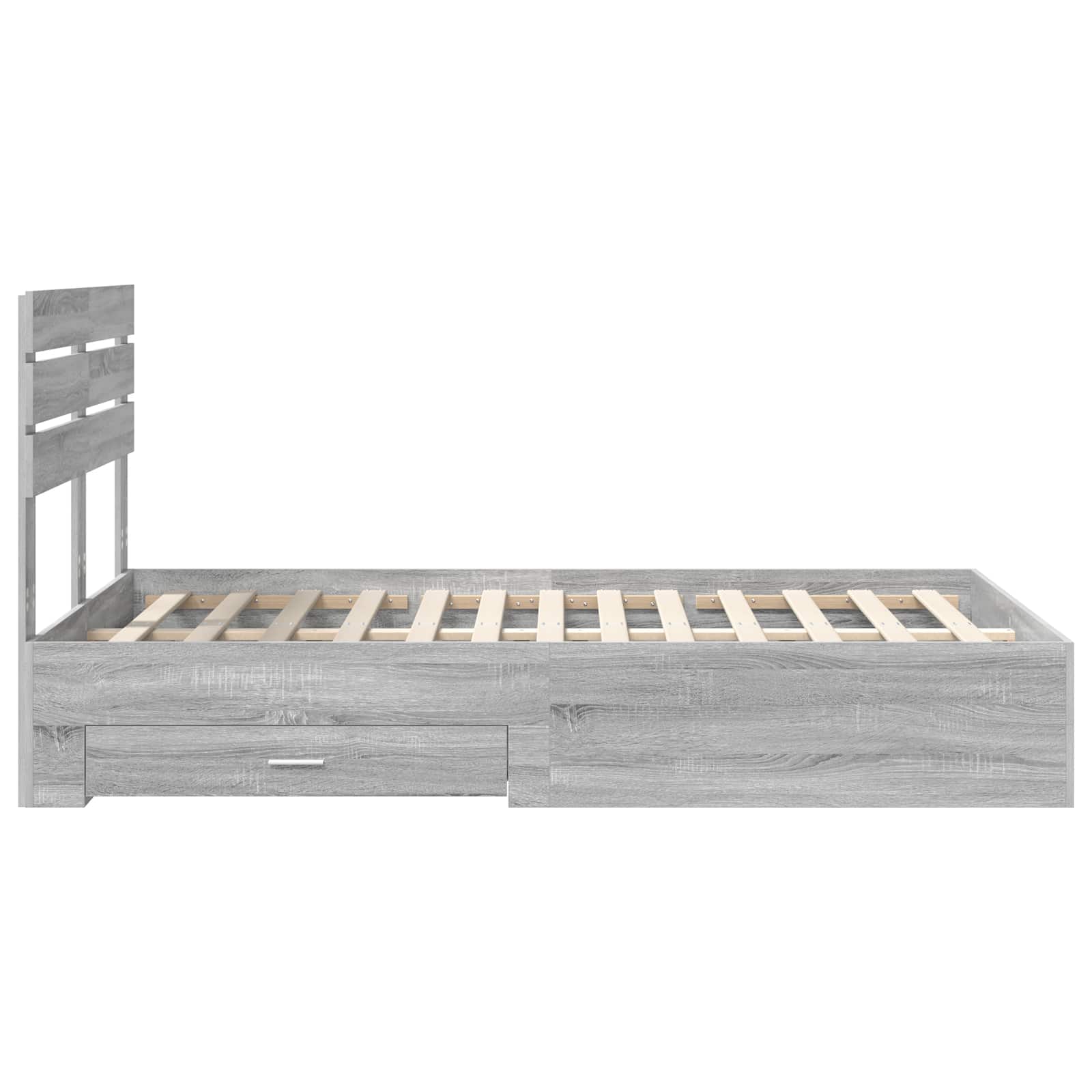Cadre de lit Gris Sonoma 135 x 190 cm Bois d'ingénierie - XIOS