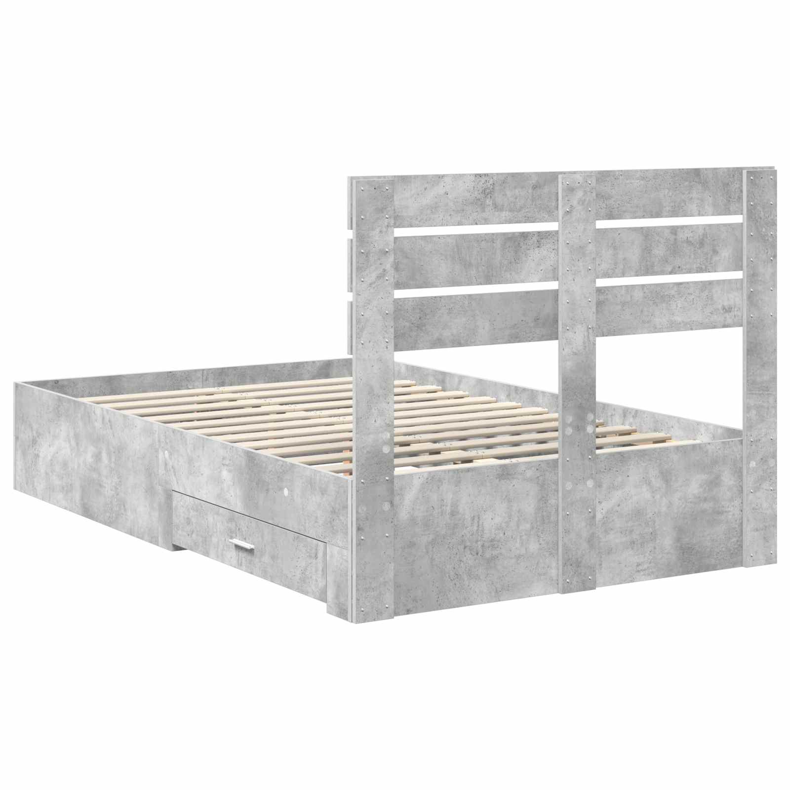 Cadre de lit Gris béton 120 x 200 cm Bois d'ingénierie - XIOS