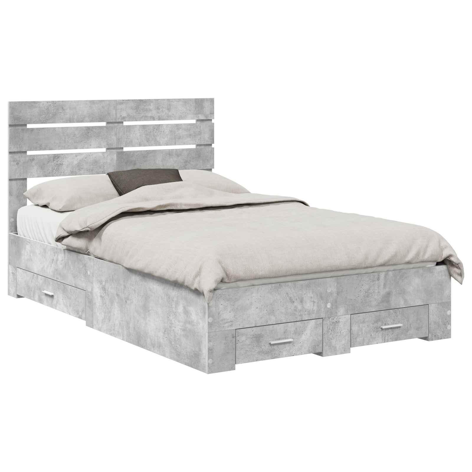 Cadre de lit Gris béton 120 x 190 cm Bois d'ingénierie