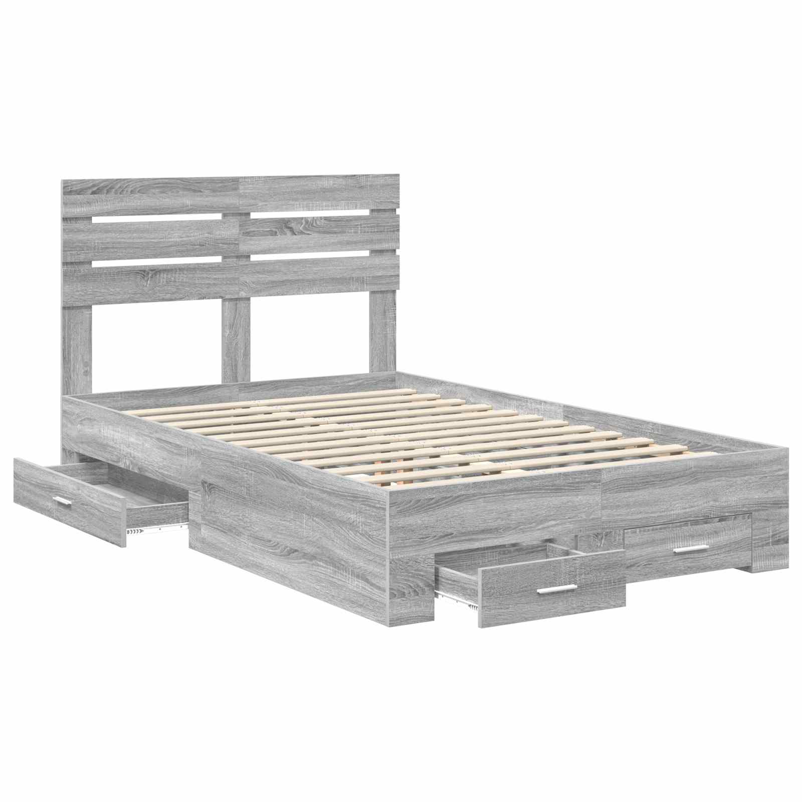 Cadre de lit Gris Sonoma 120 x 190 cm Bois d'ingénierie - XIOS