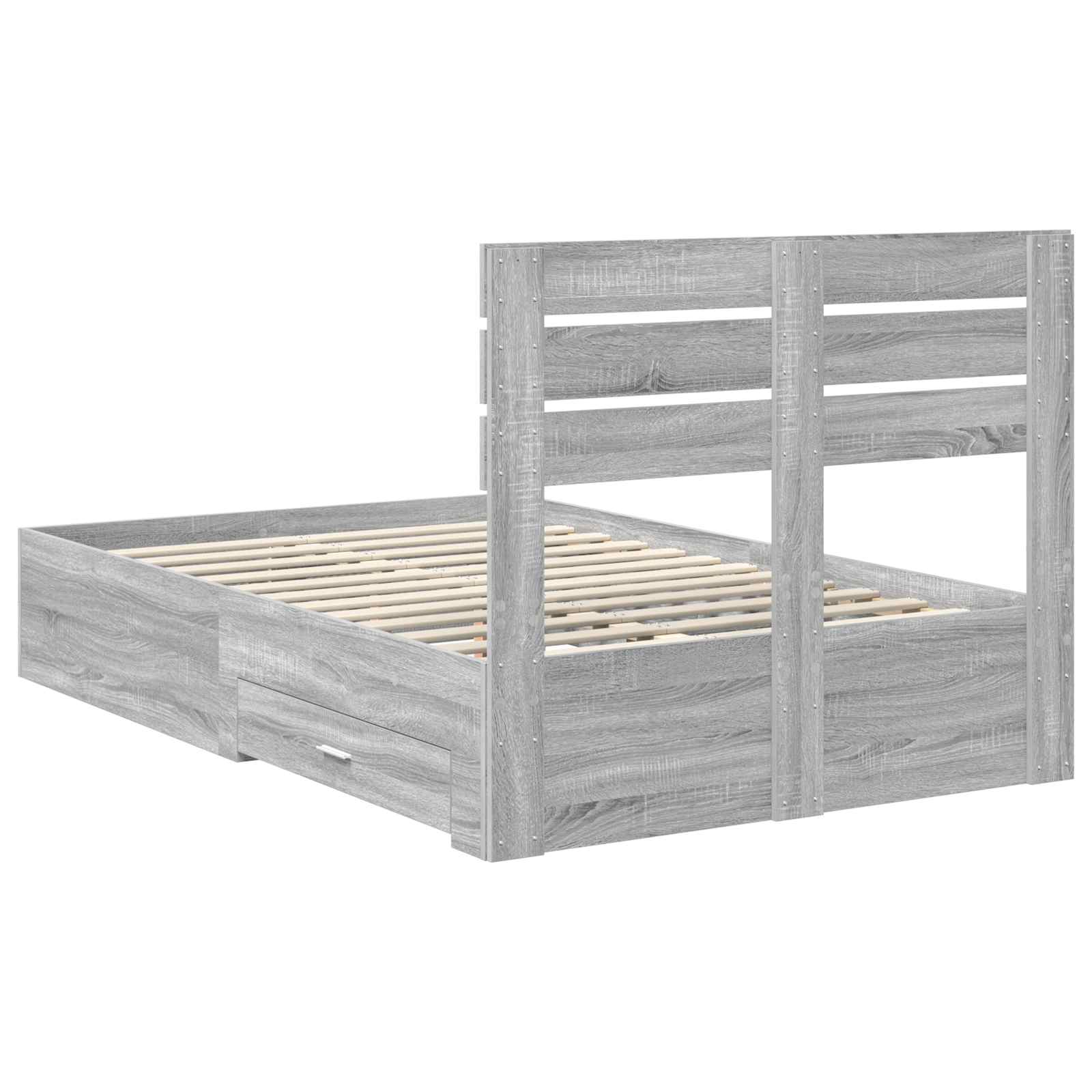 Cadre de lit Gris Sonoma 120 x 190 cm Bois d'ingénierie - XIOS
