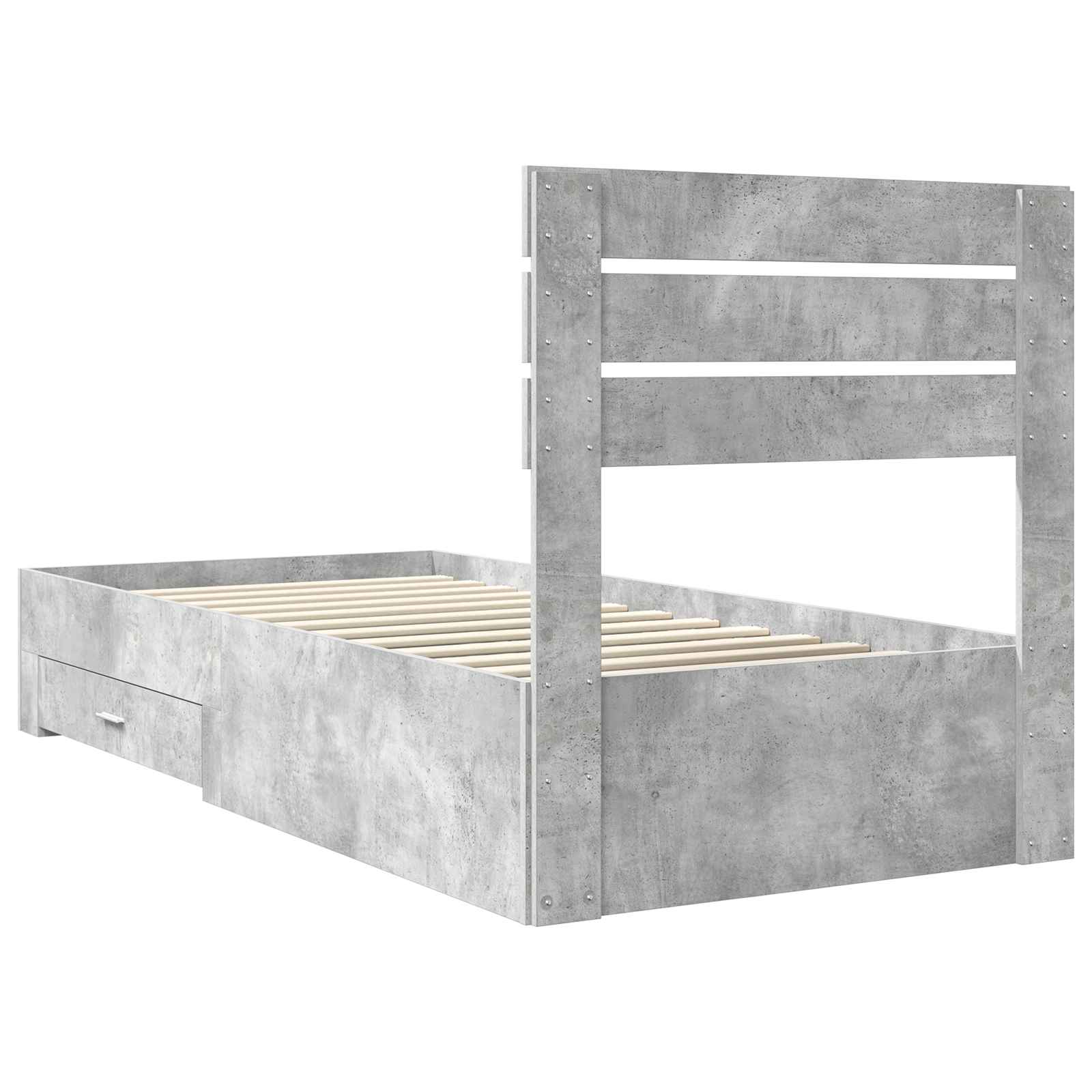 Cadre de lit Gris béton 100 x 200 cm Bois d'ingénierie - XIOS