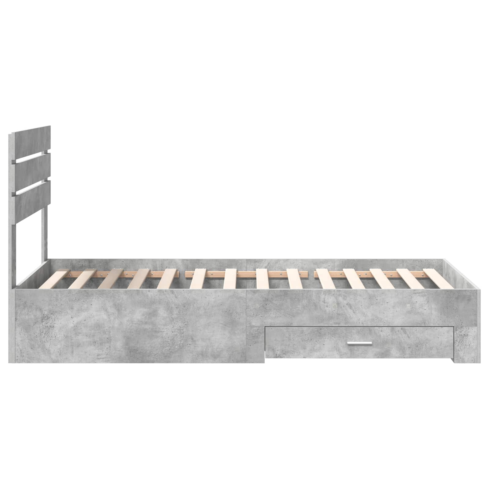 Cadre de lit Gris béton 100 x 200 cm Bois d'ingénierie - XIOS